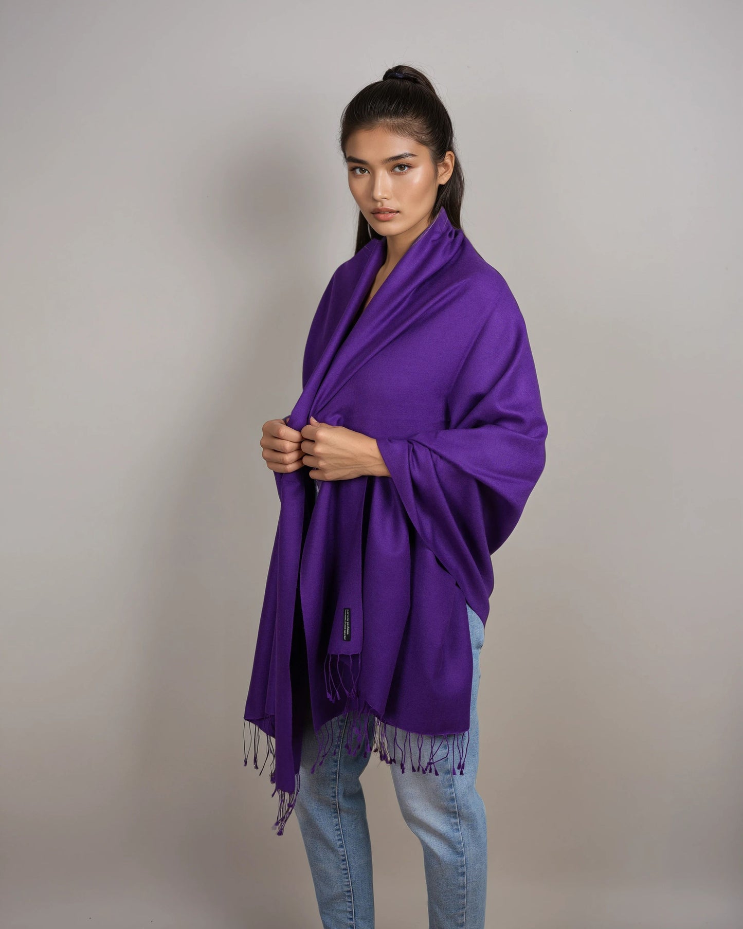 Pashmina 70% Kaschmir Stola purple magic