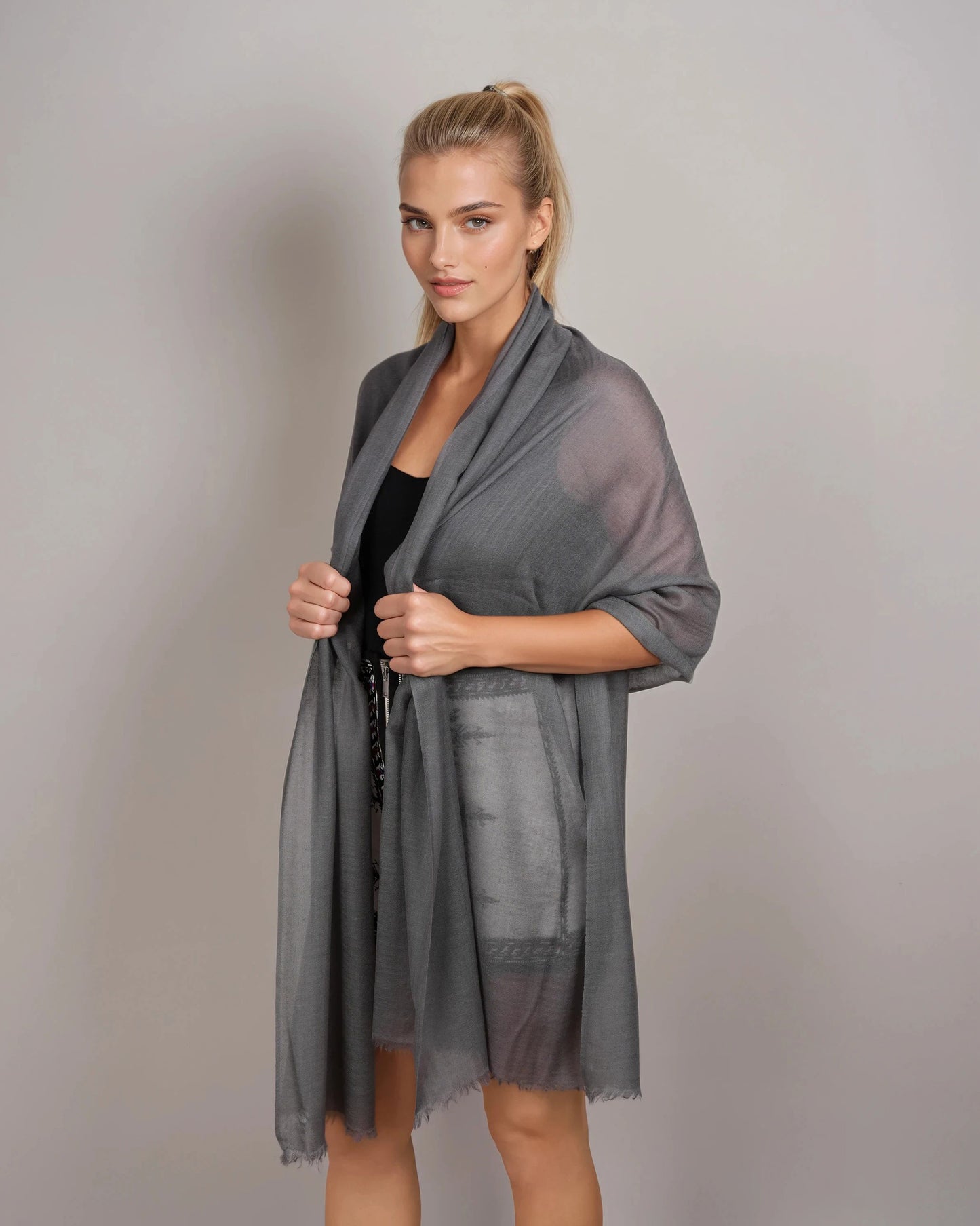 Hot Pashmina steel grey