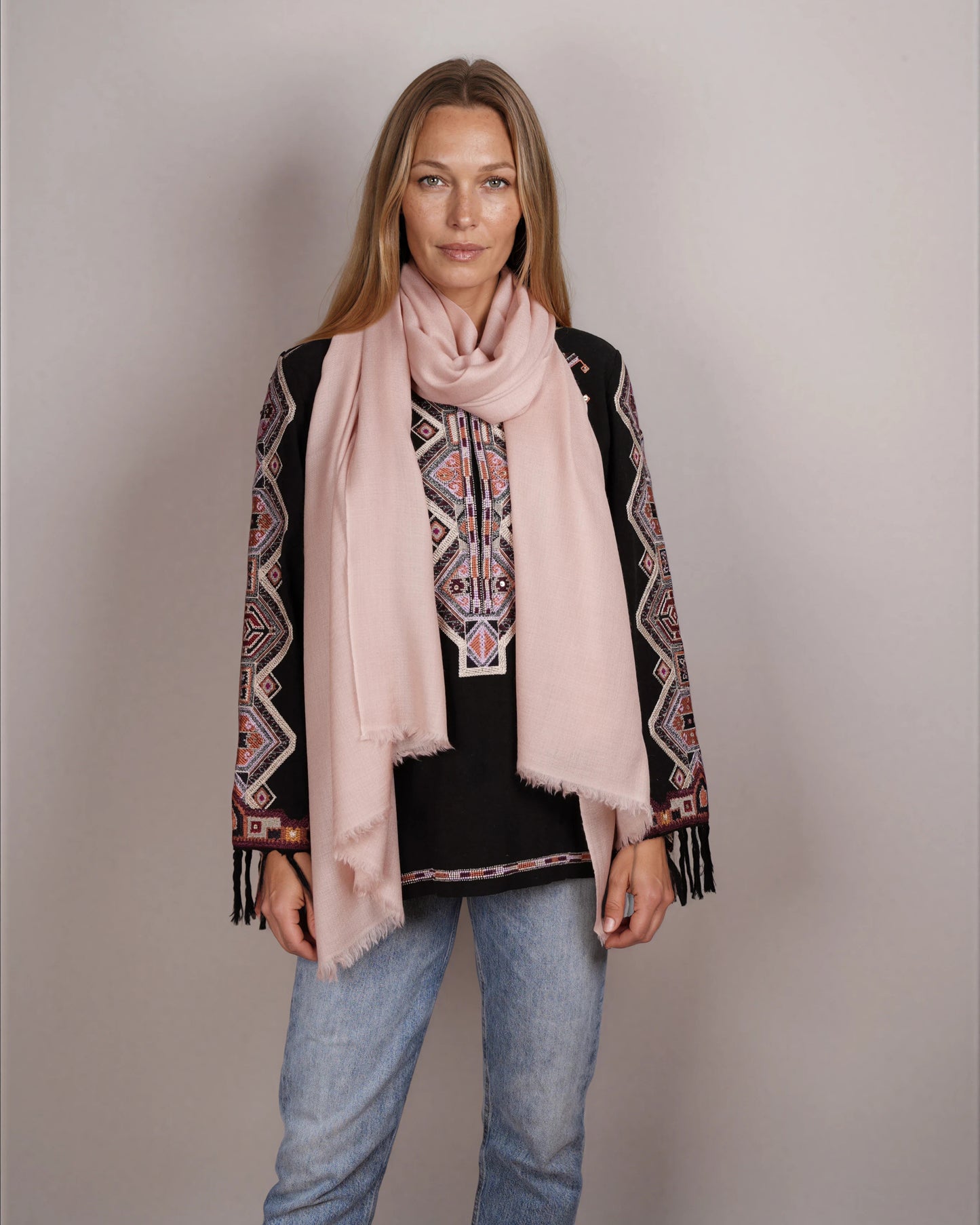 Ring-Pashmina cameo rosé