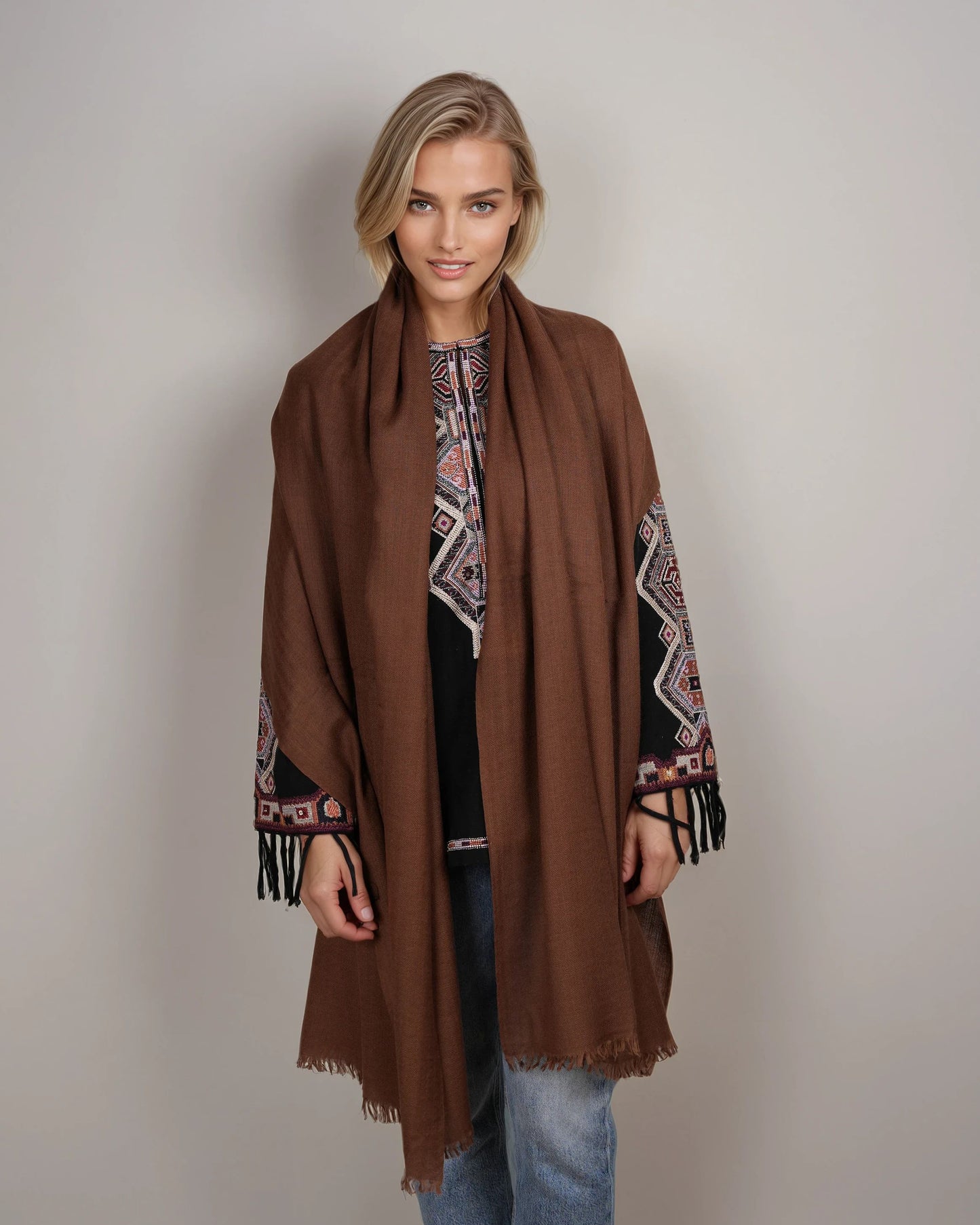 Ring-Pashmina chocolat