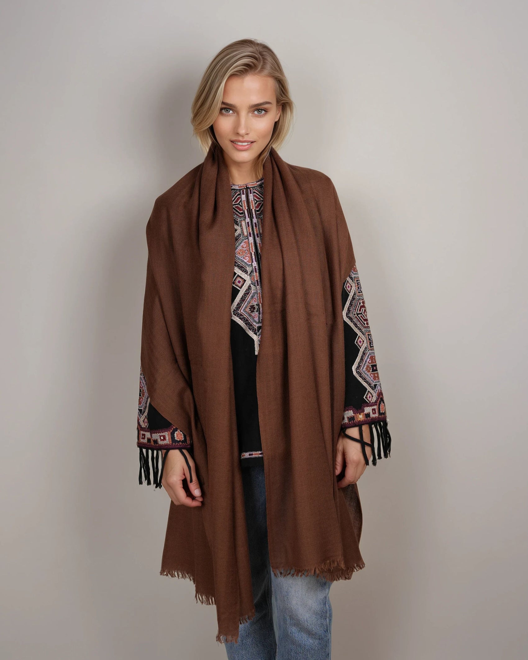 Ring-Pashmina chocolat