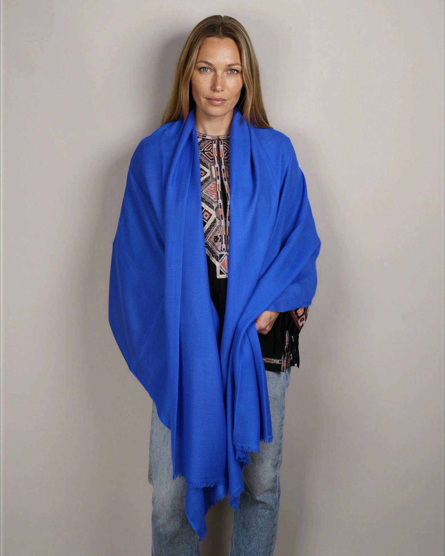 Ring-Pashmina dazzling blue