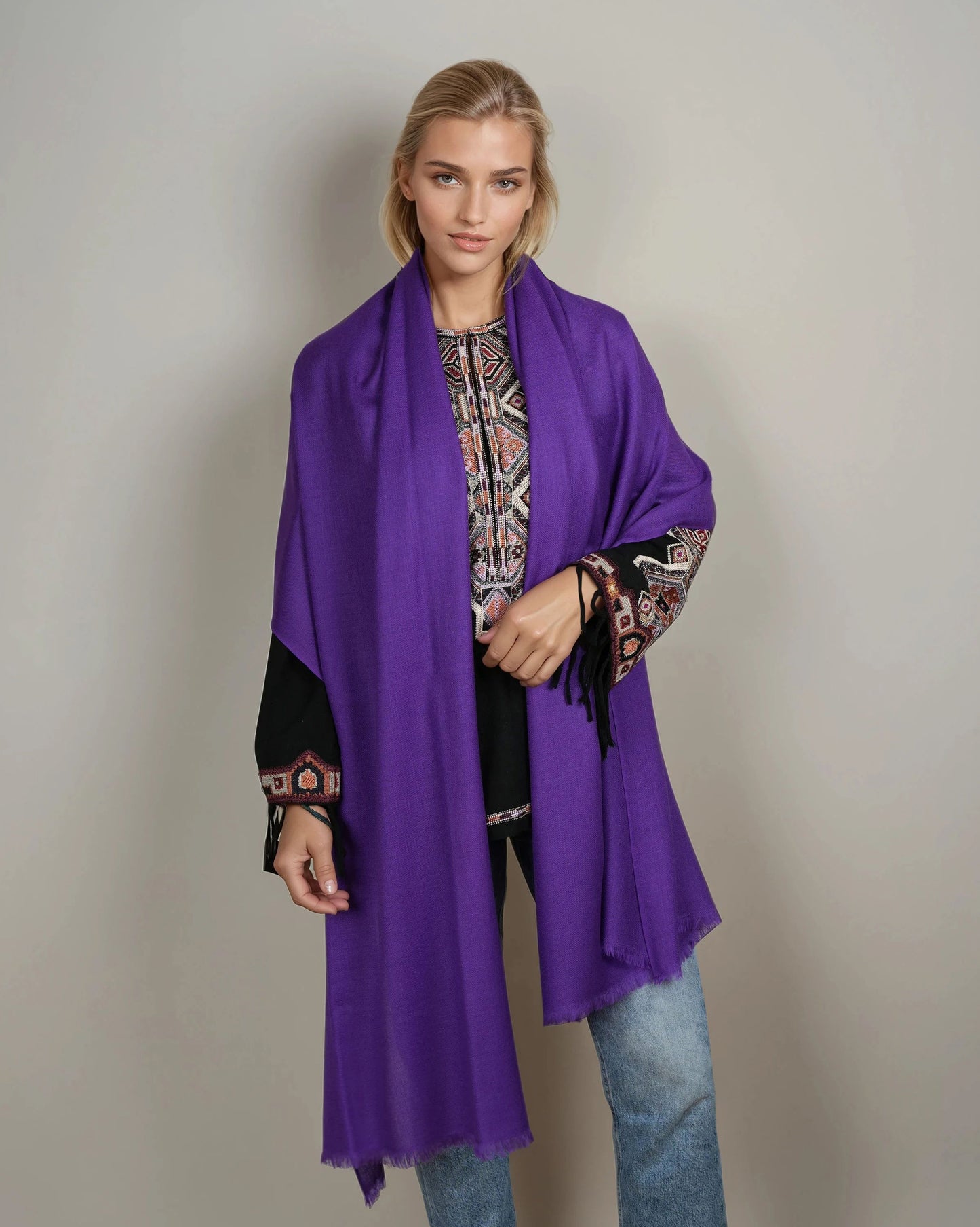 Ring-Pashmina royal purple