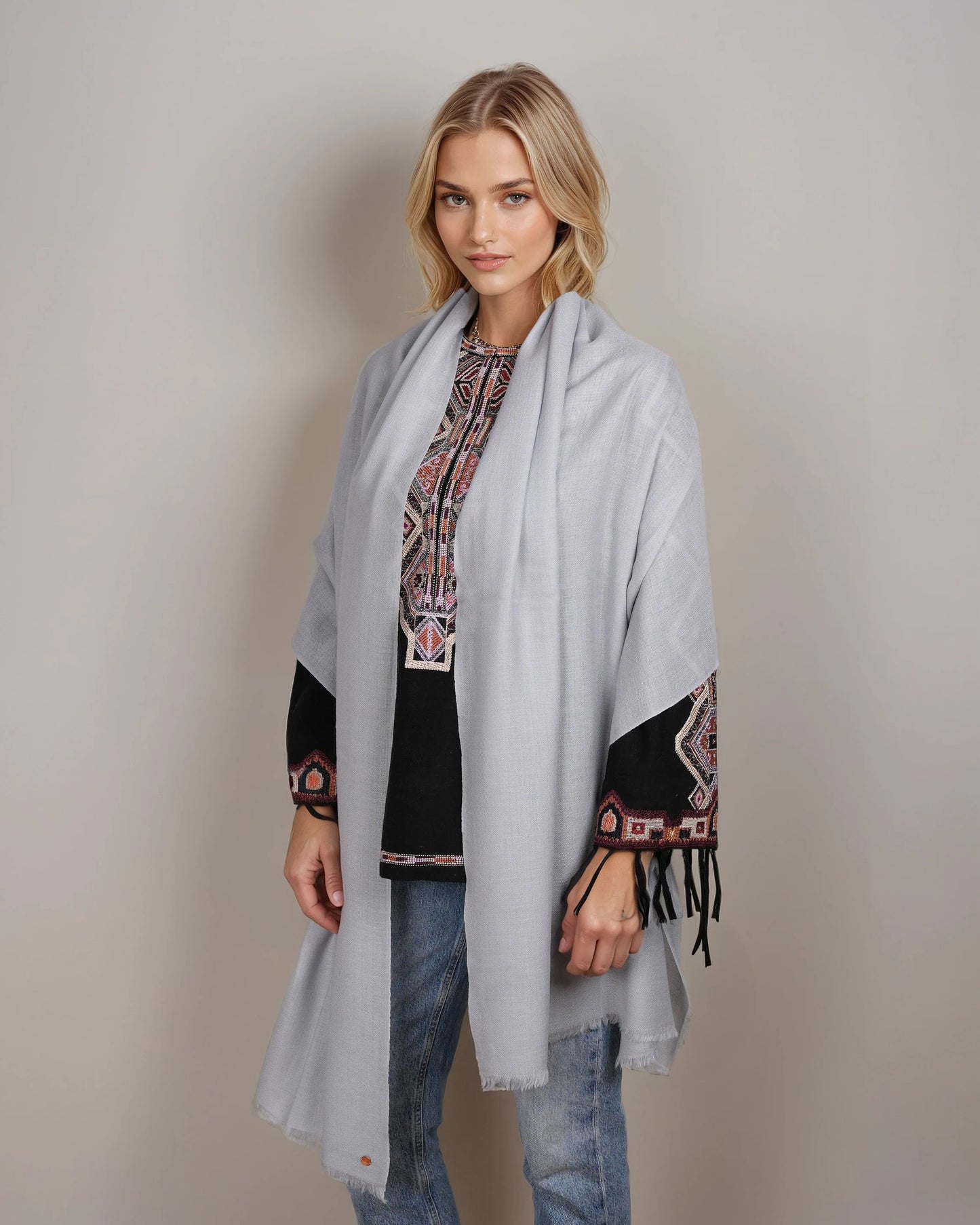 Ring-Pashmina sterling grey