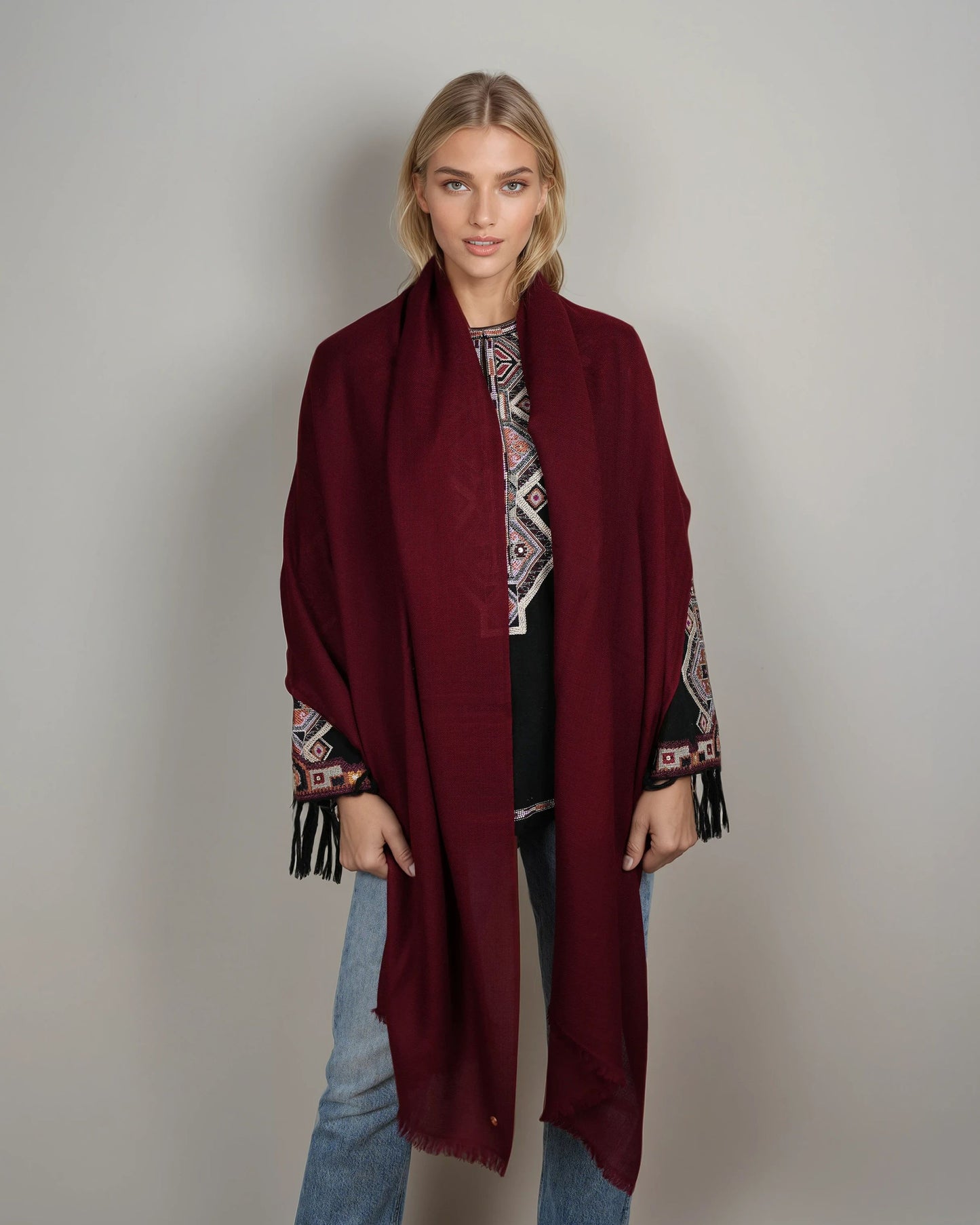 Ring-Pashmina tibetan red