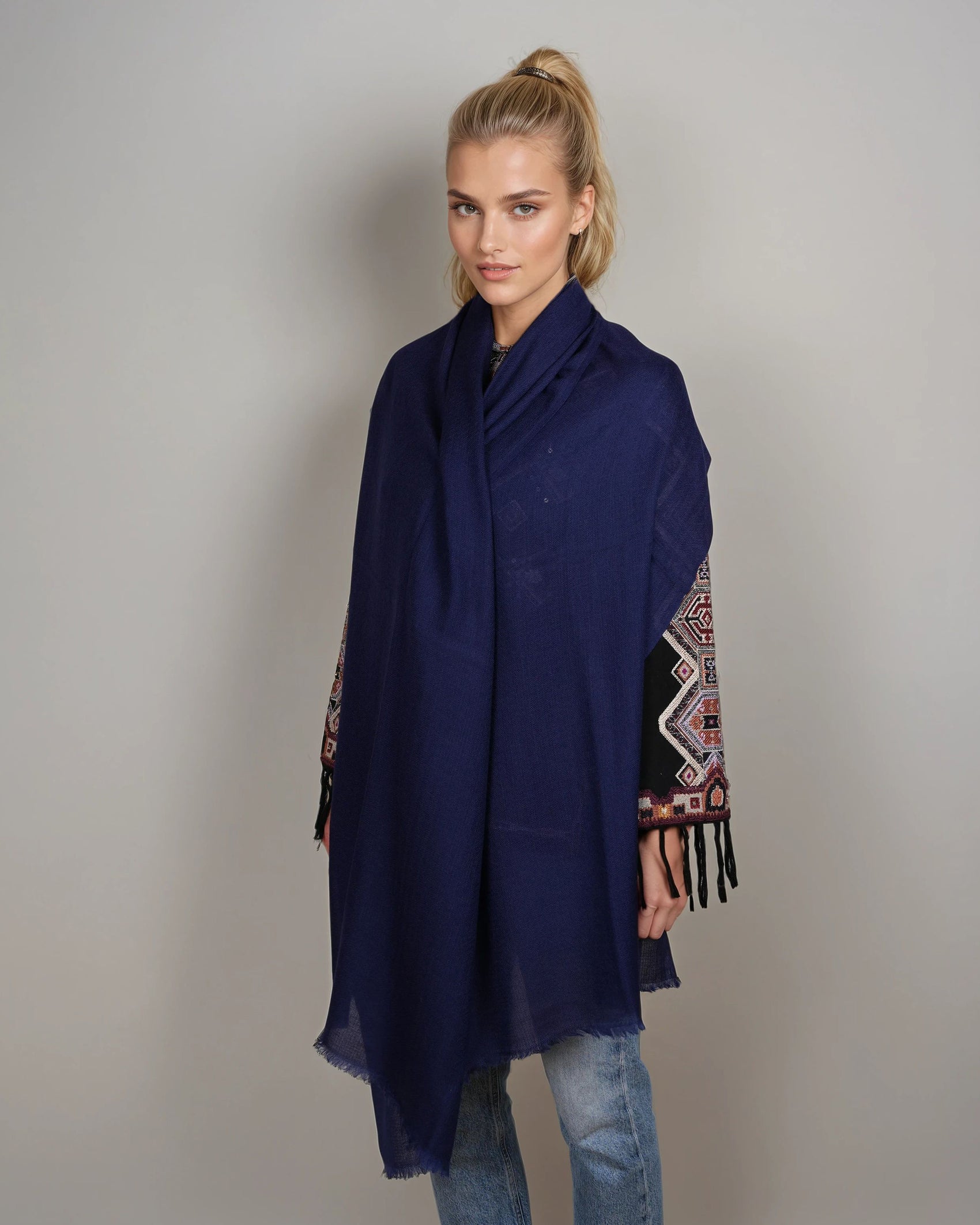 Ring-Pashmina twilight blue
