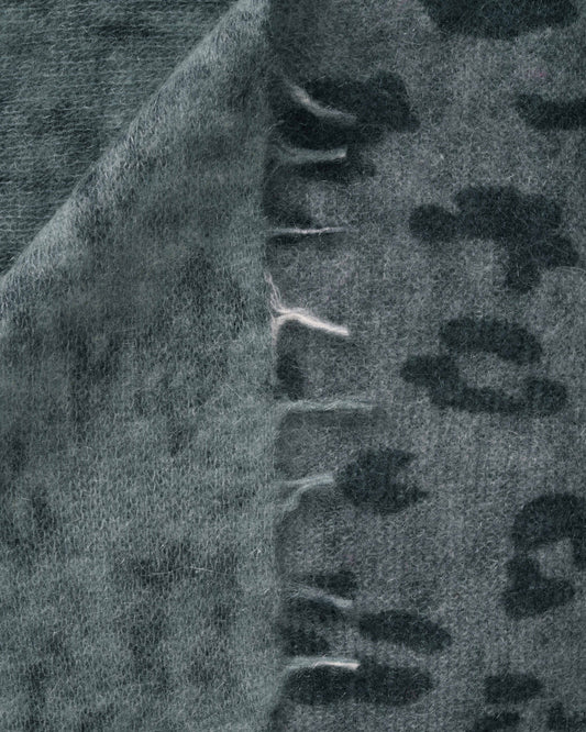 Leopard Pashmina Dark Gull Gray