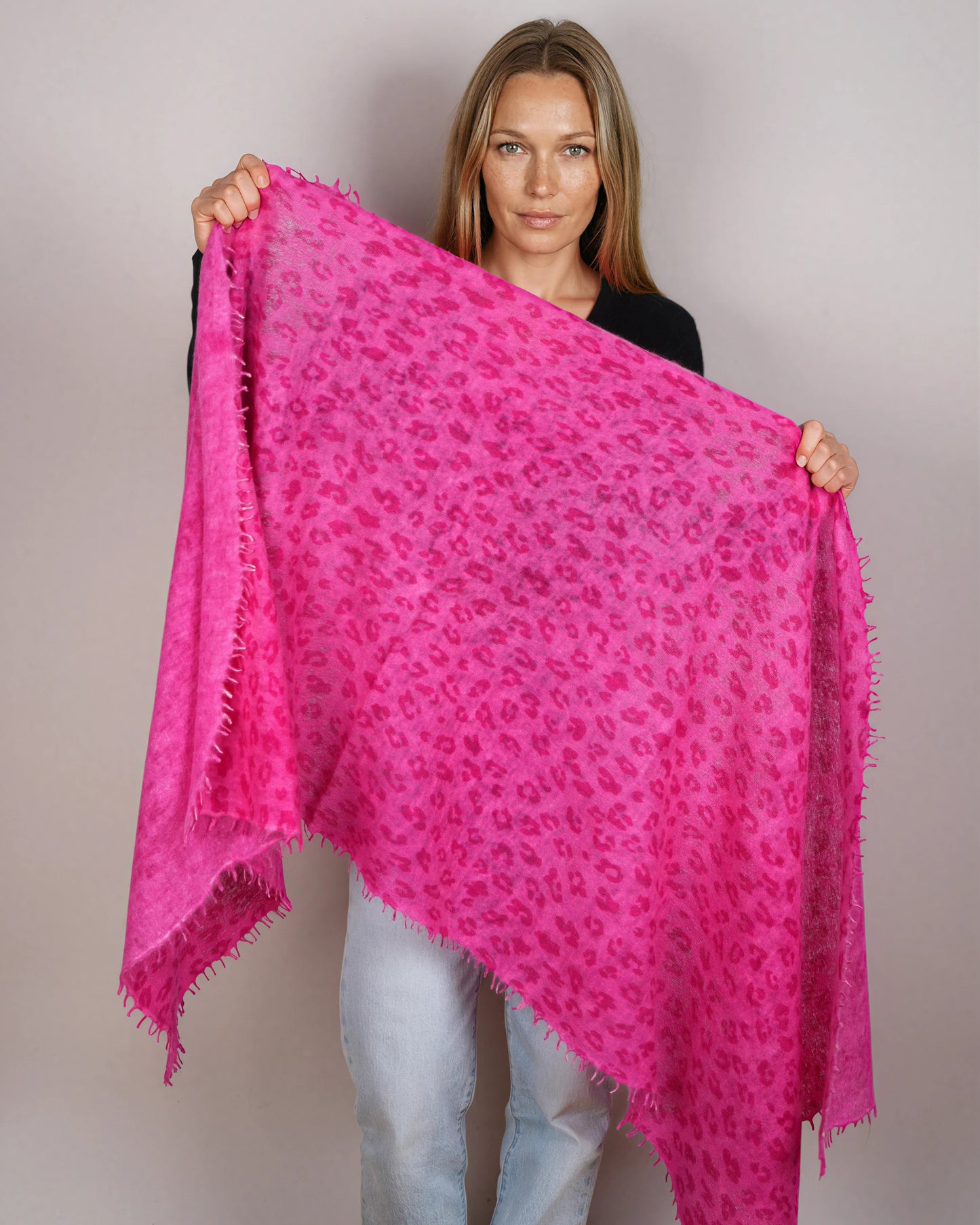 Leopard Pashmina Very Berry