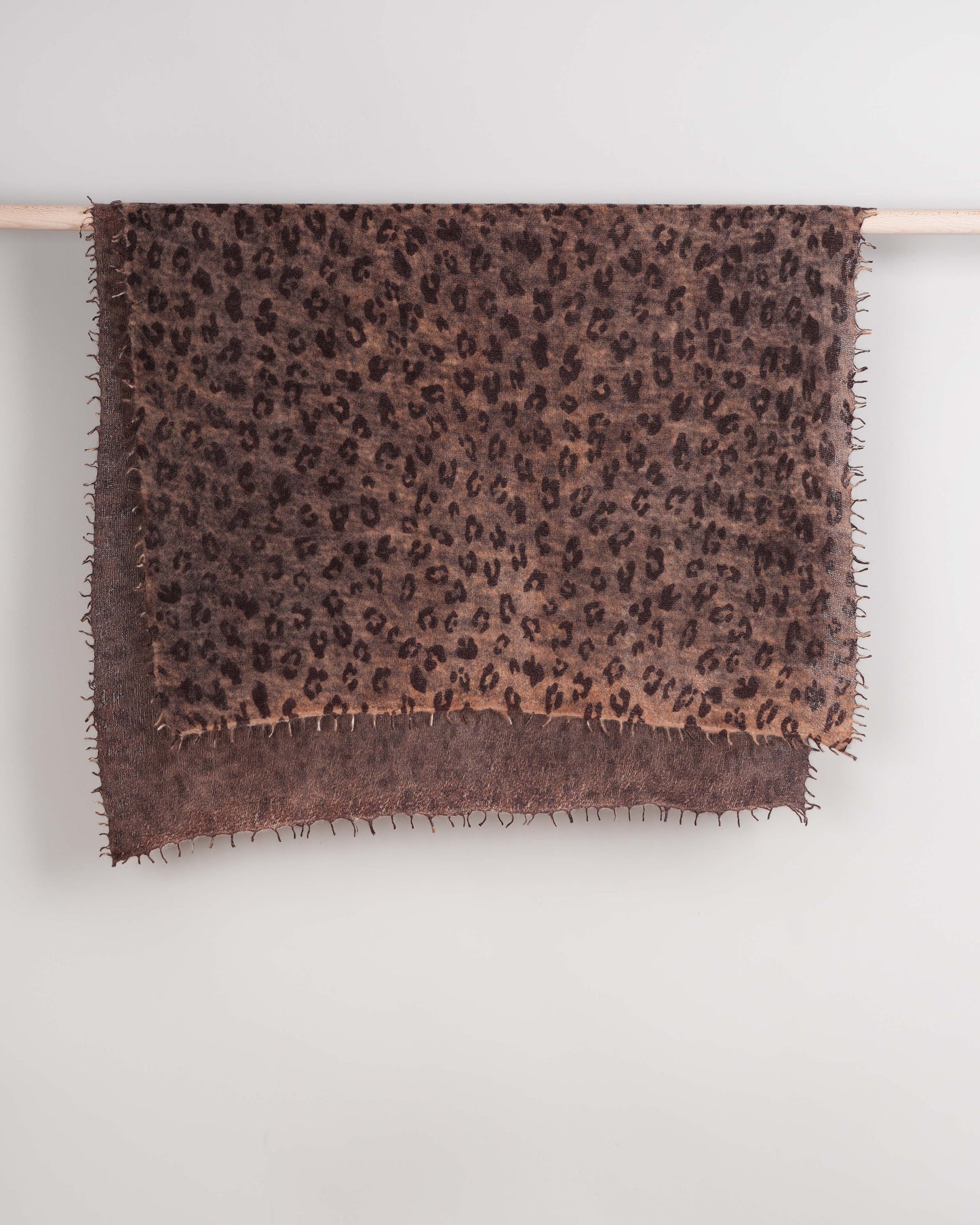Leopard Pashmina Leather Brown
