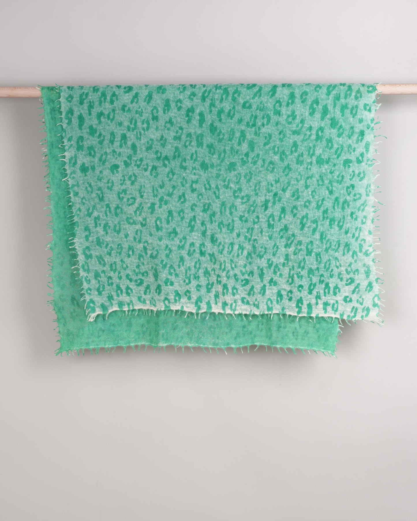 Leopard Pashmina Mint Leave