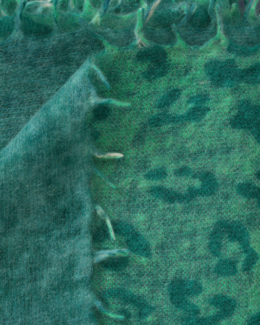 Leopard Pashmina Pool Green