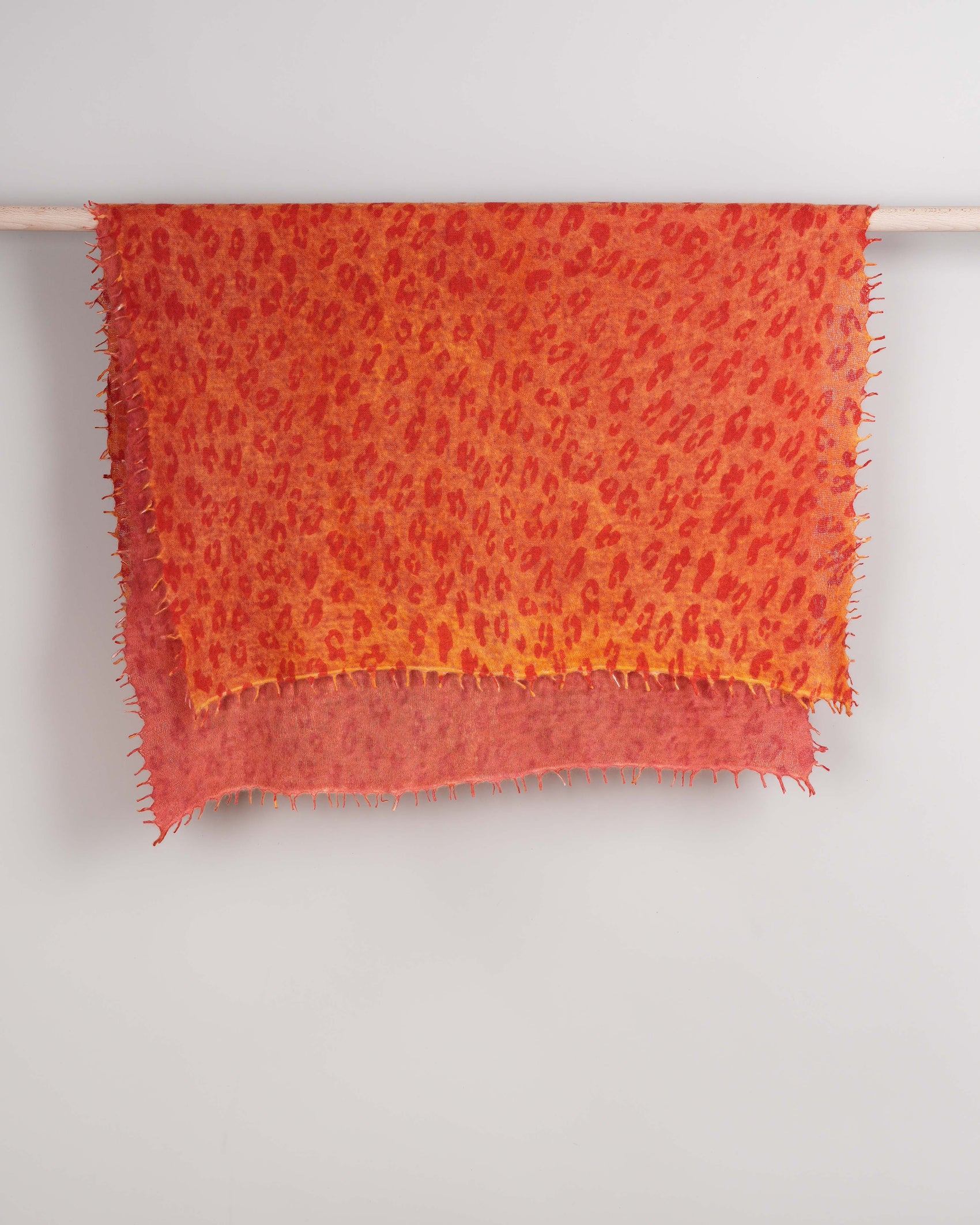 Leopard Pashmina Red Orange