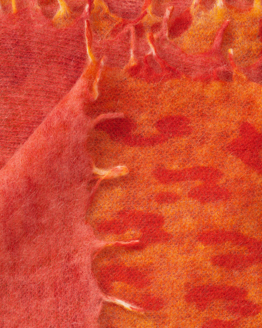 Leopard Pashmina Red Orange