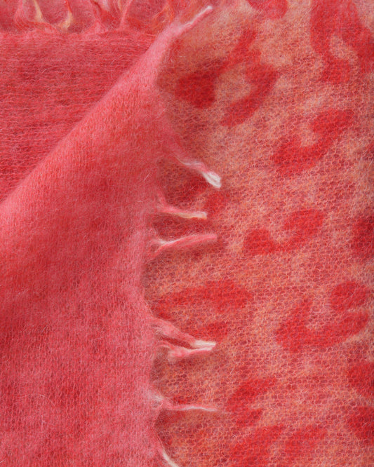 Leopard Pashmina Sugar Coral