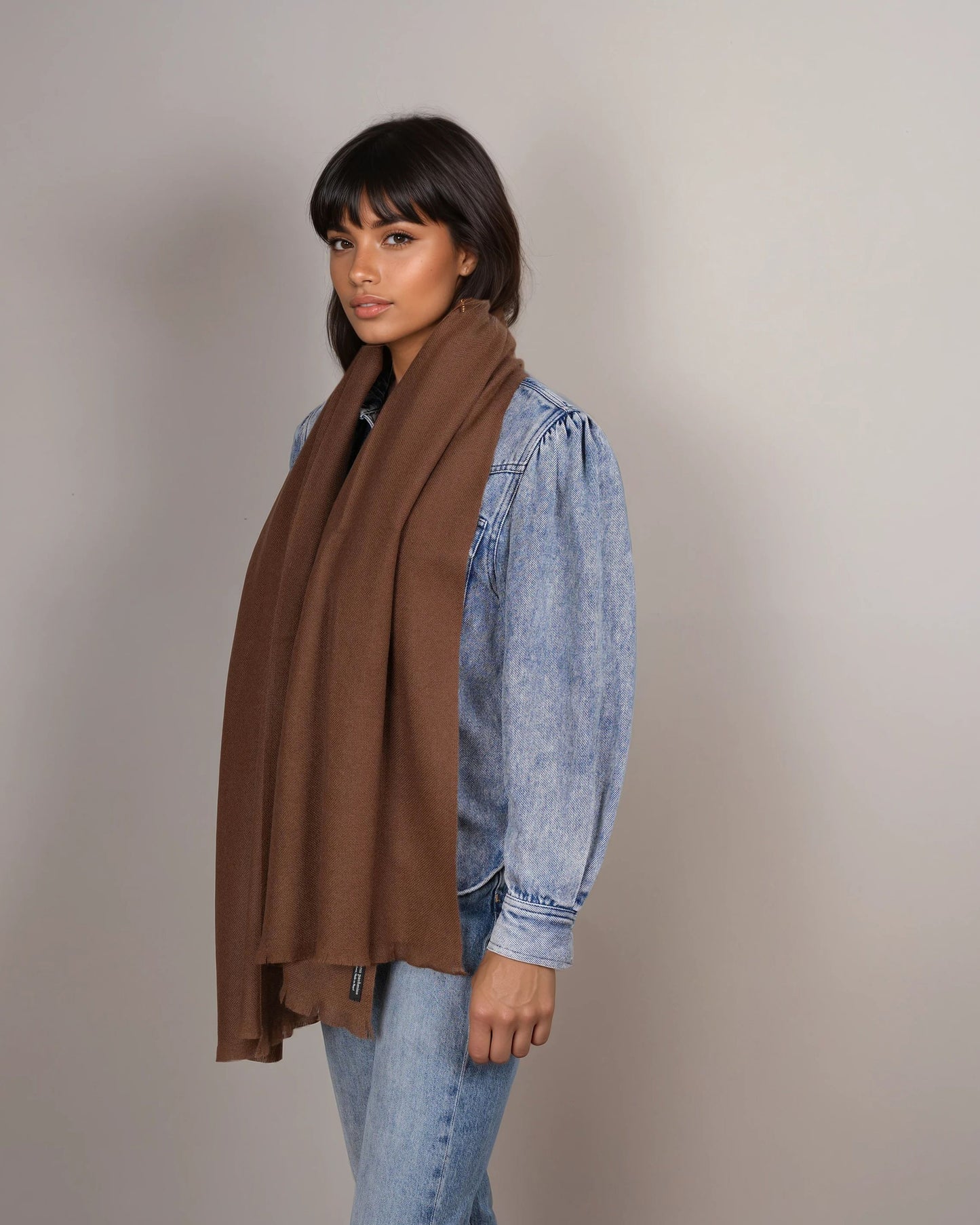 Pashmina 100% Kaschmir Schal chocolat