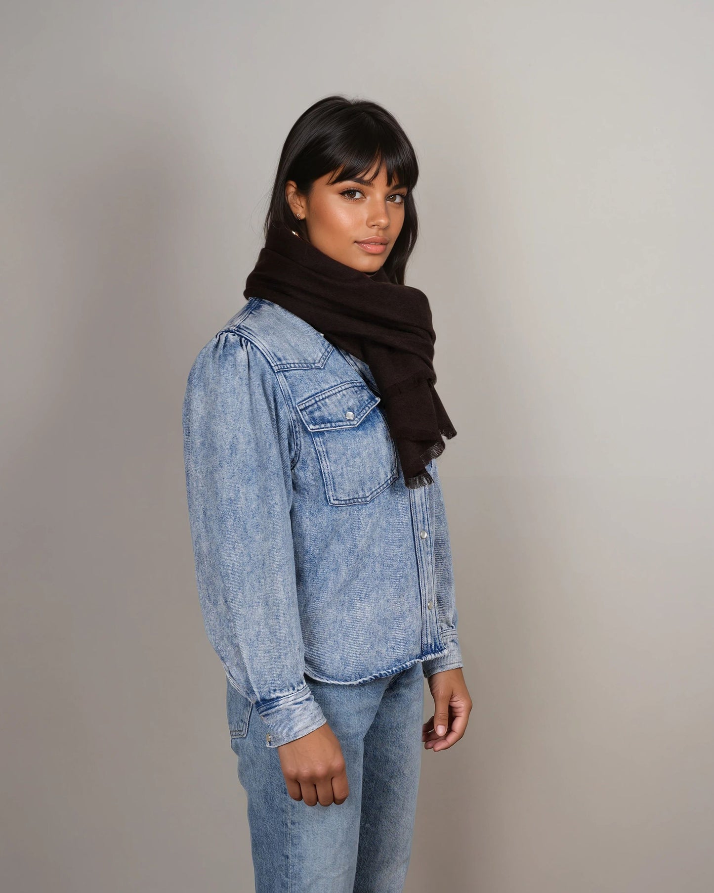 Pashmina 100% Kaschmir Schal coffee bean