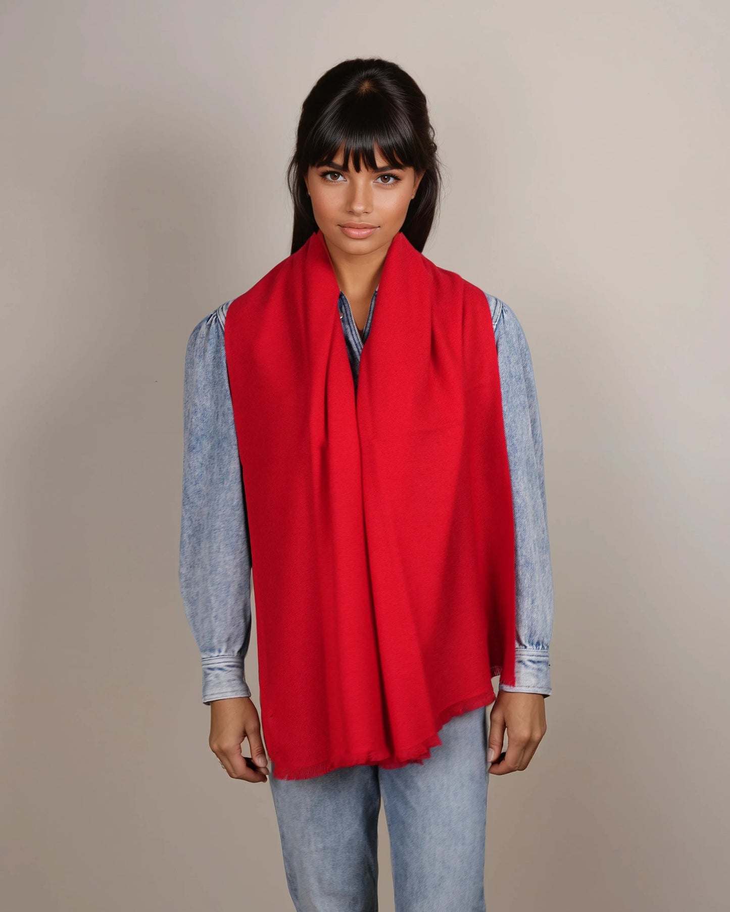 Pashmina 100% Kaschmir Schal fiery red
