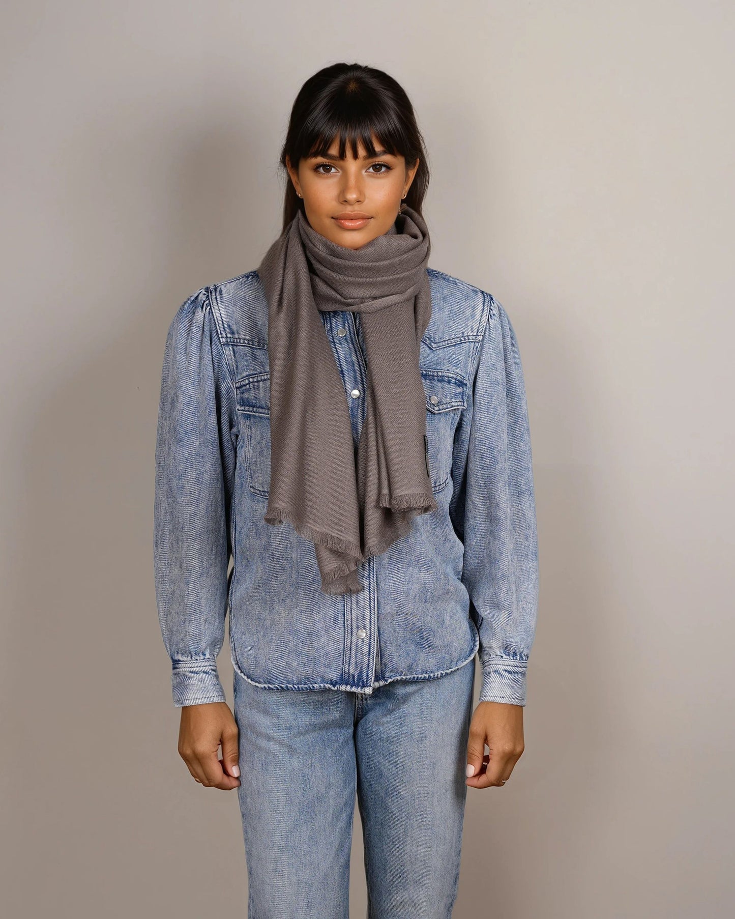 Pashmina 100% Kaschmir Schal fungi grey