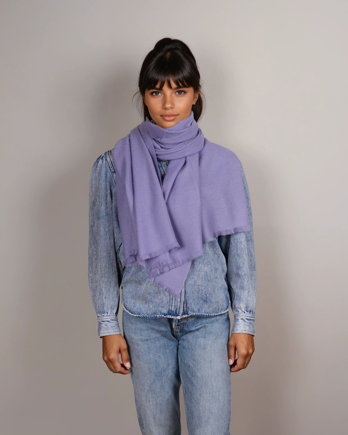 Pashmina 100% Kaschmir Schal lavender