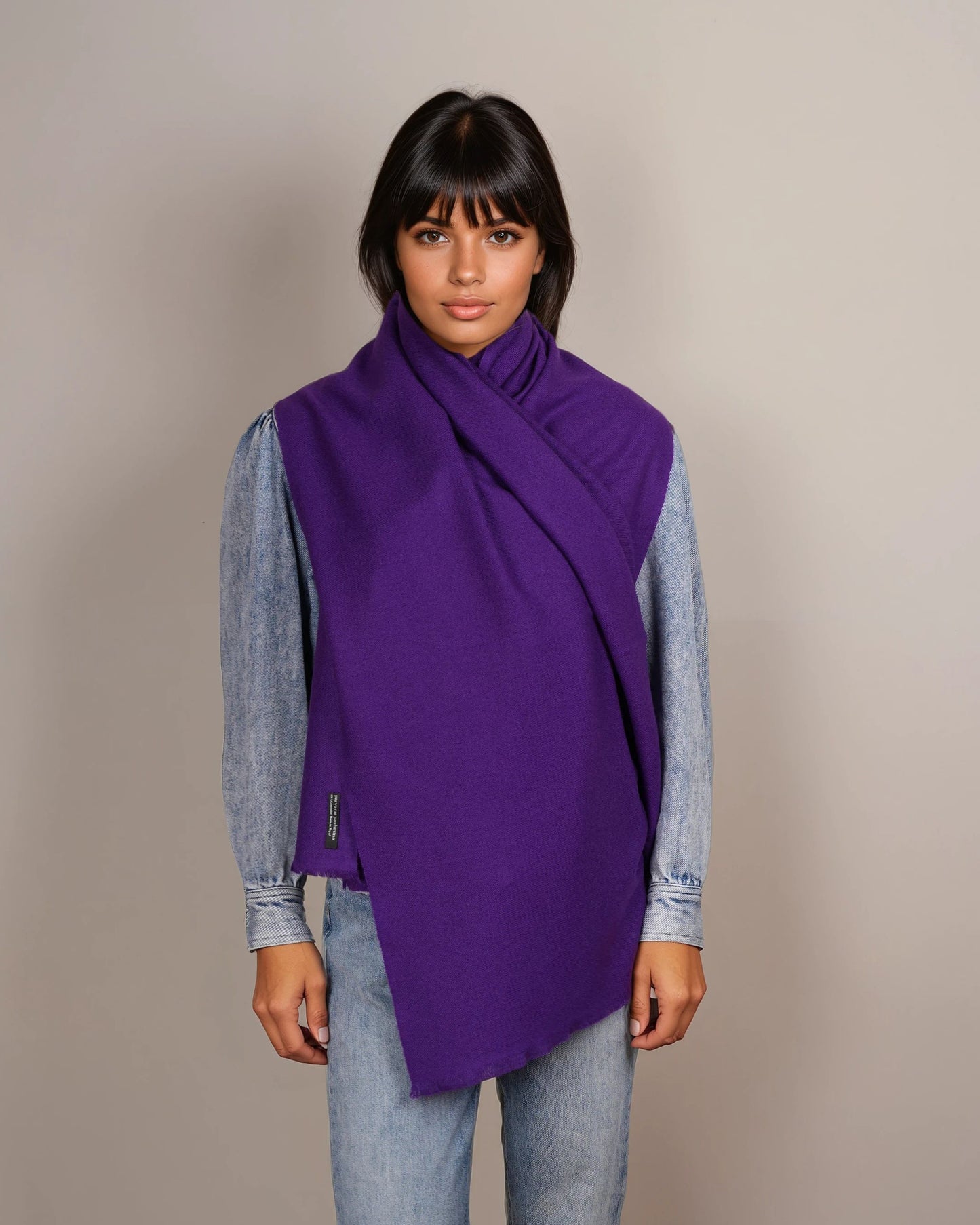 Pashmina 100% Kaschmir Schal purple magic