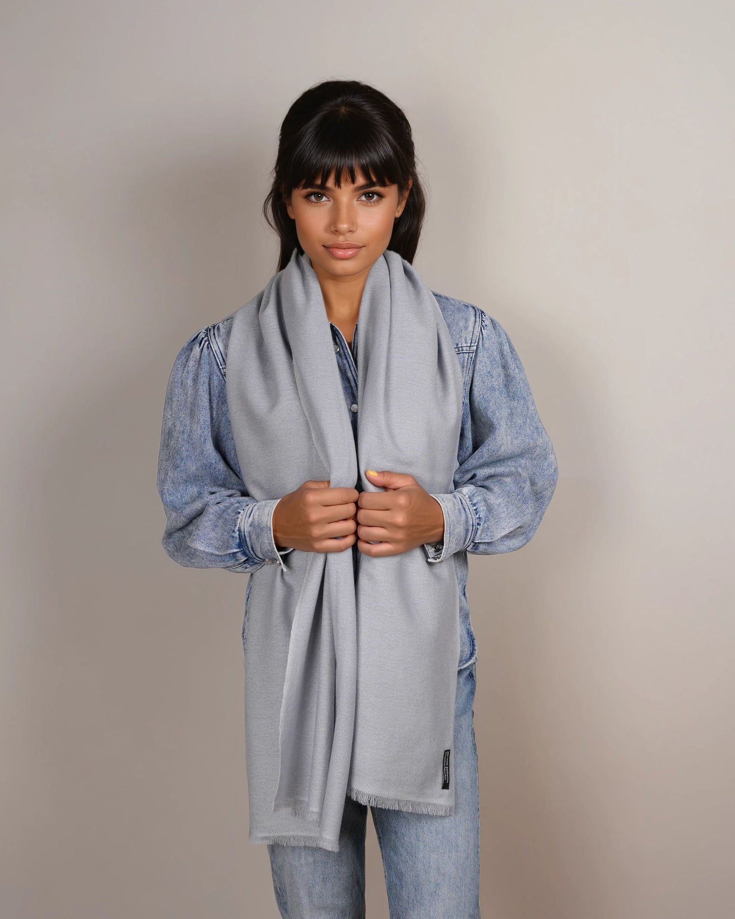 Pashmina 100% Kaschmir Schal sterling grey