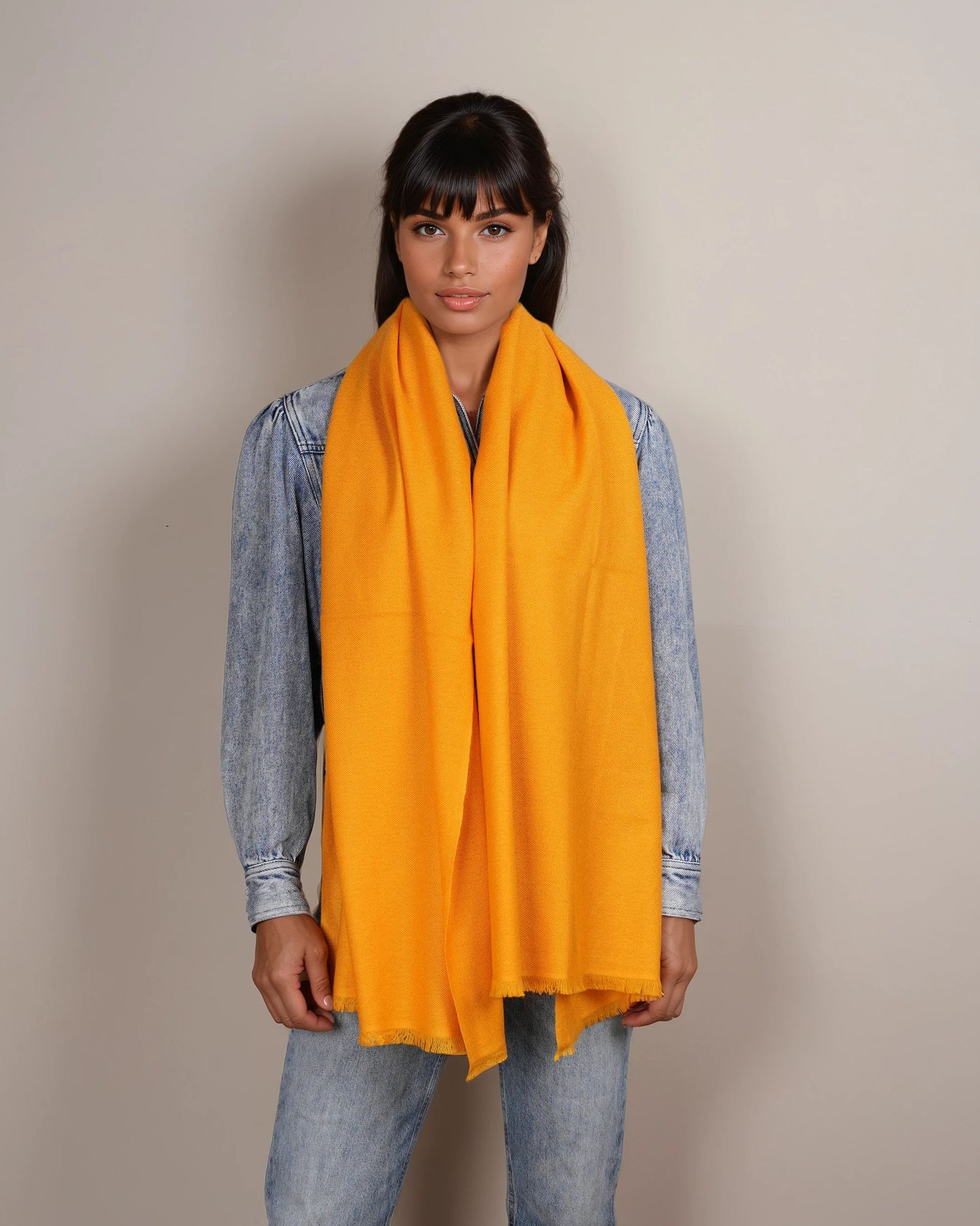 Pashmina 100% Kaschmir Schal tibetan yellow