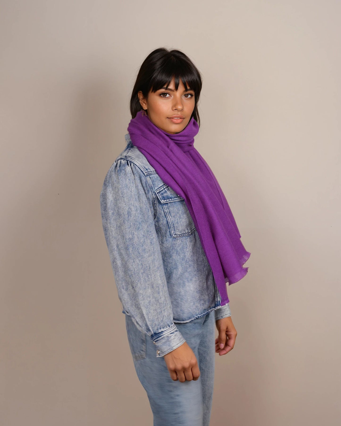 Pashmina 100% Kaschmir Schal vivid viola