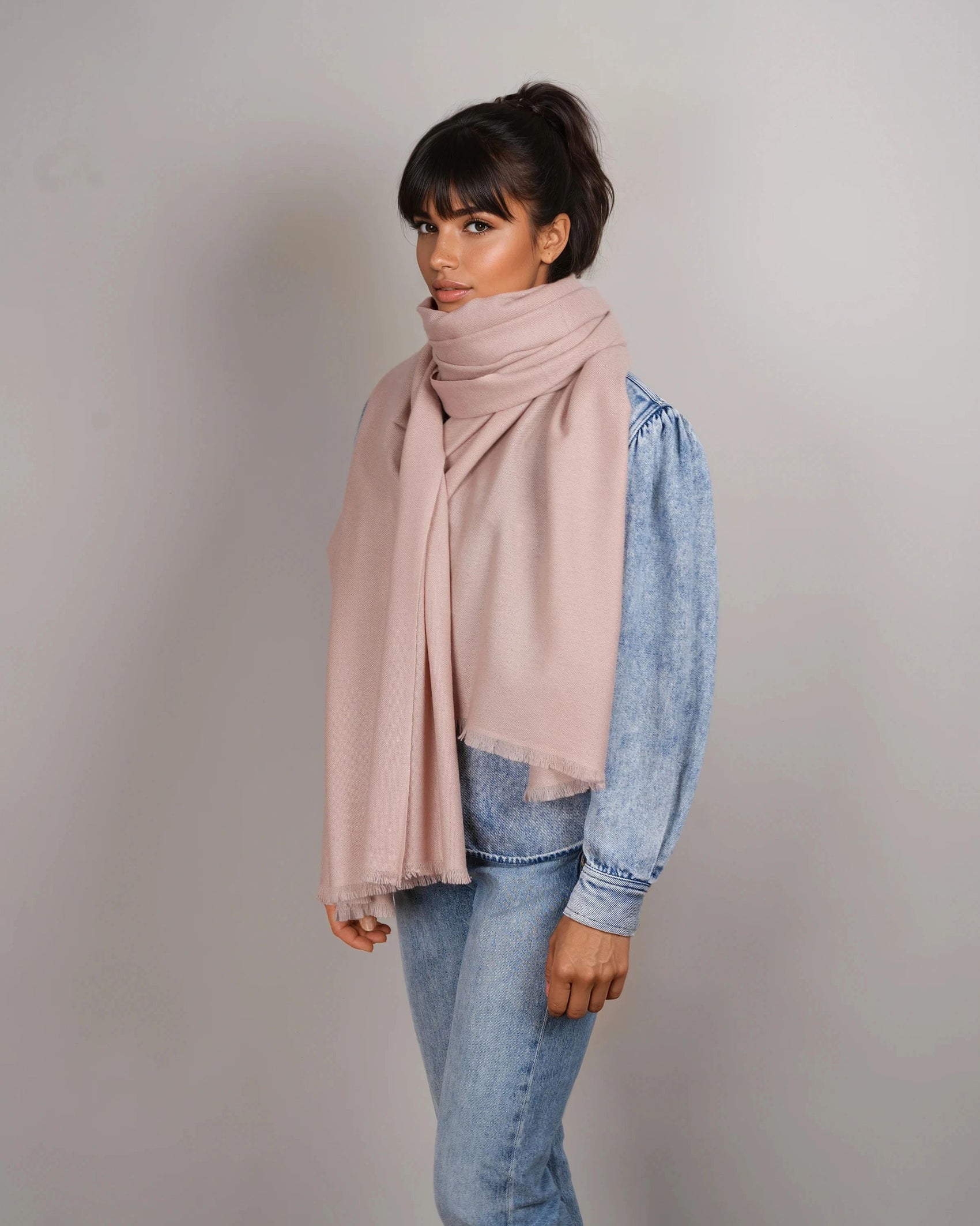 Pashmina 100% Kaschmir Stola cameo rosé