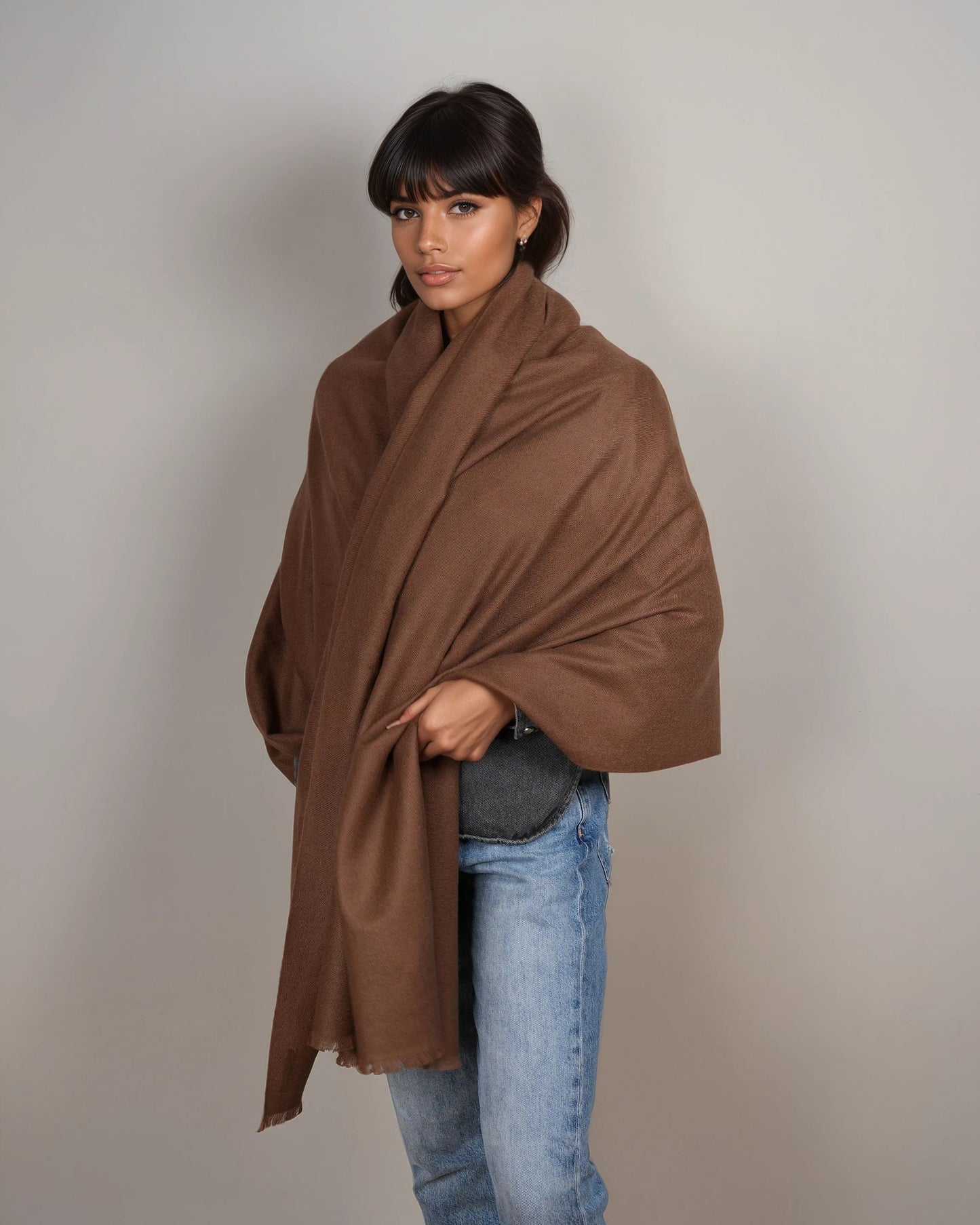 Pashmina 100% Kaschmir Stola chocolat