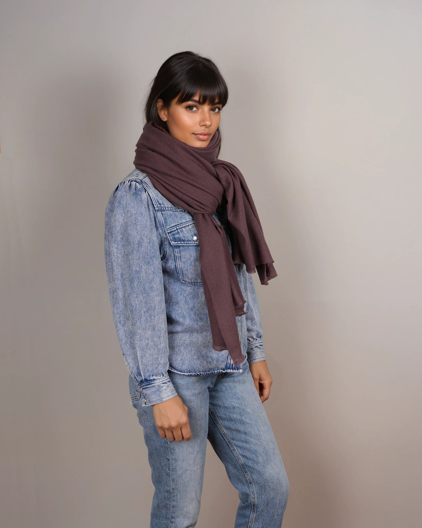 Pashmina 100% Kaschmir Stola crushed berry