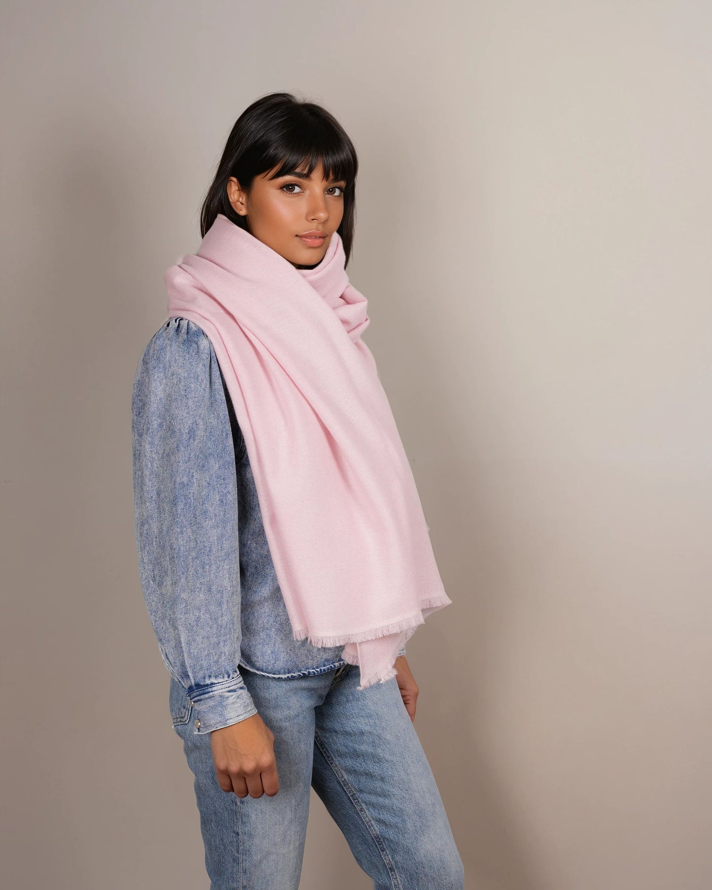 Pashmina 100% Kaschmir Stola crystal rose