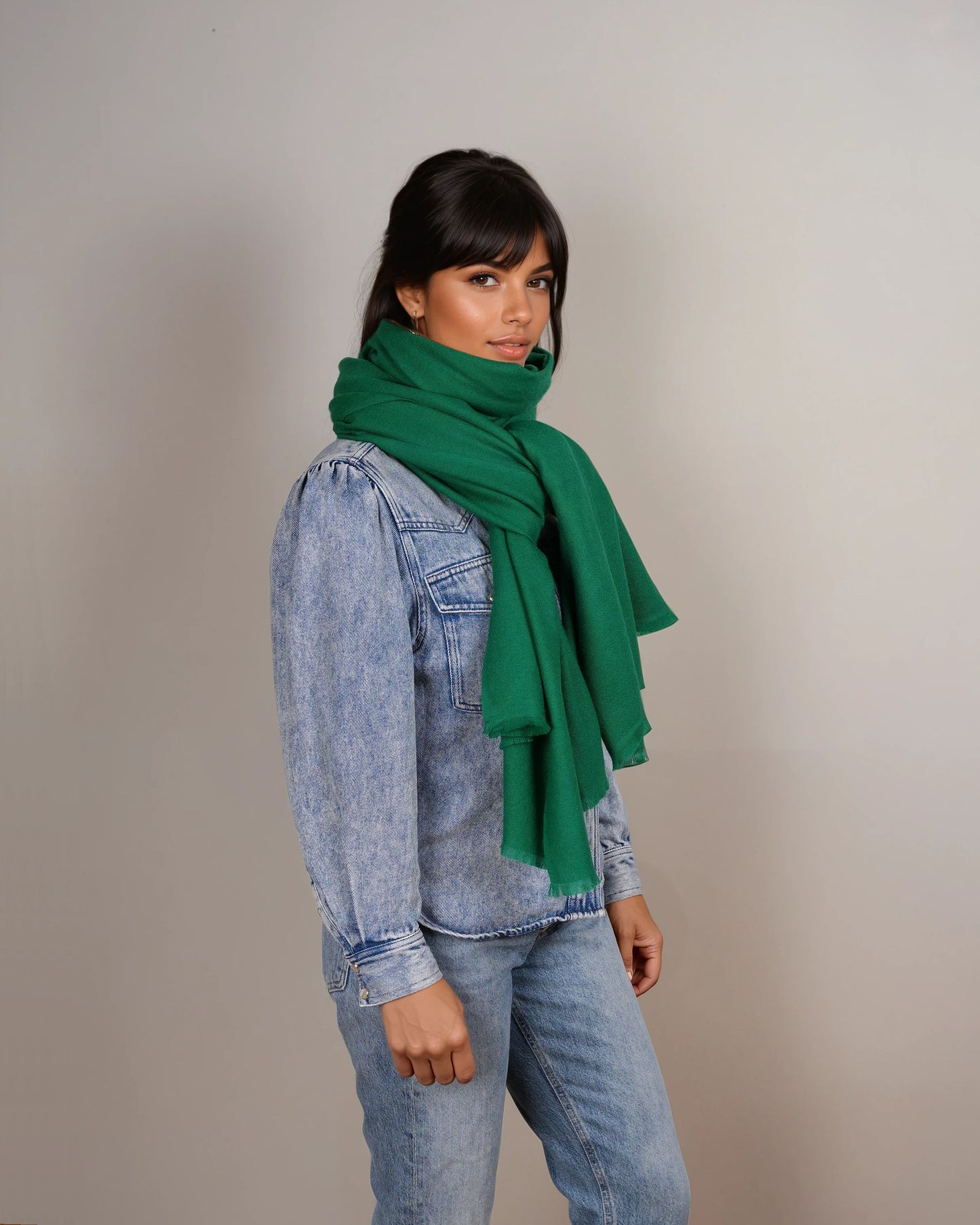 Pashmina 100% Kaschmir Stola emerald