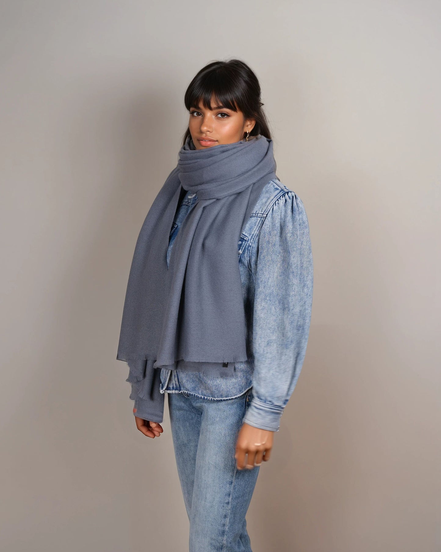 Pashmina 100% Kaschmir Stola granite