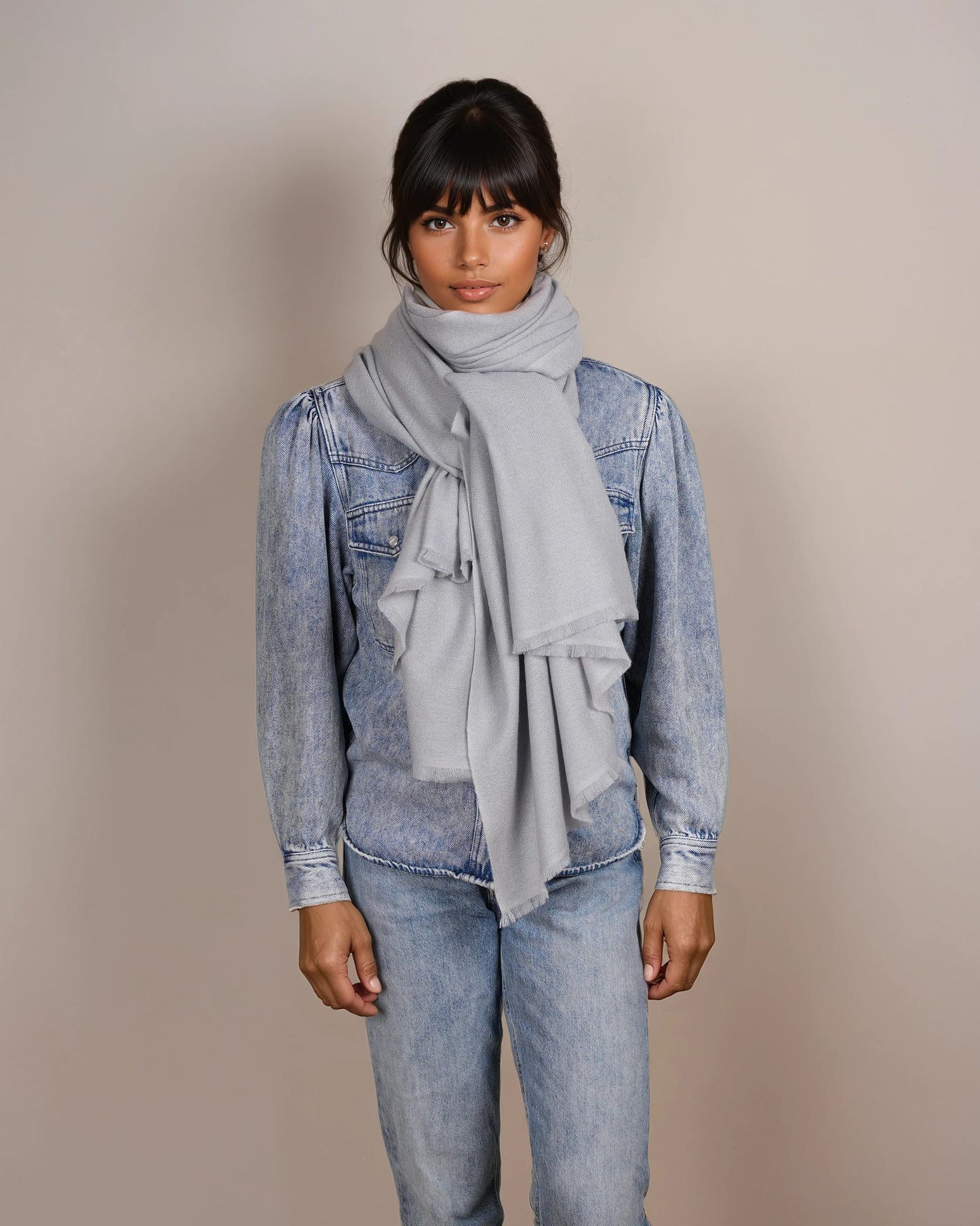 Pashmina 100% Kaschmir Stola sterling grey