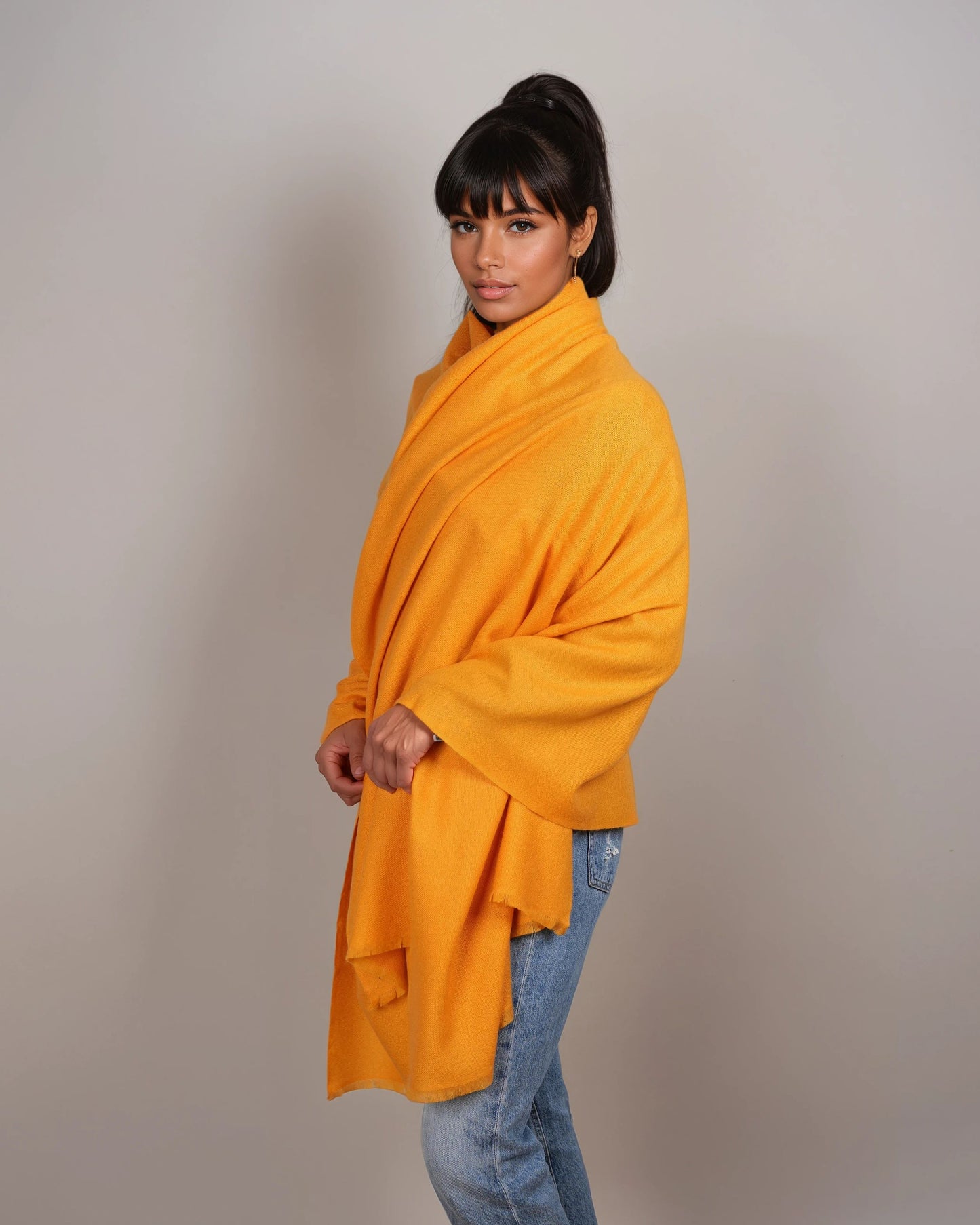 Pashmina 100% Kaschmir Stola tibetan yellow