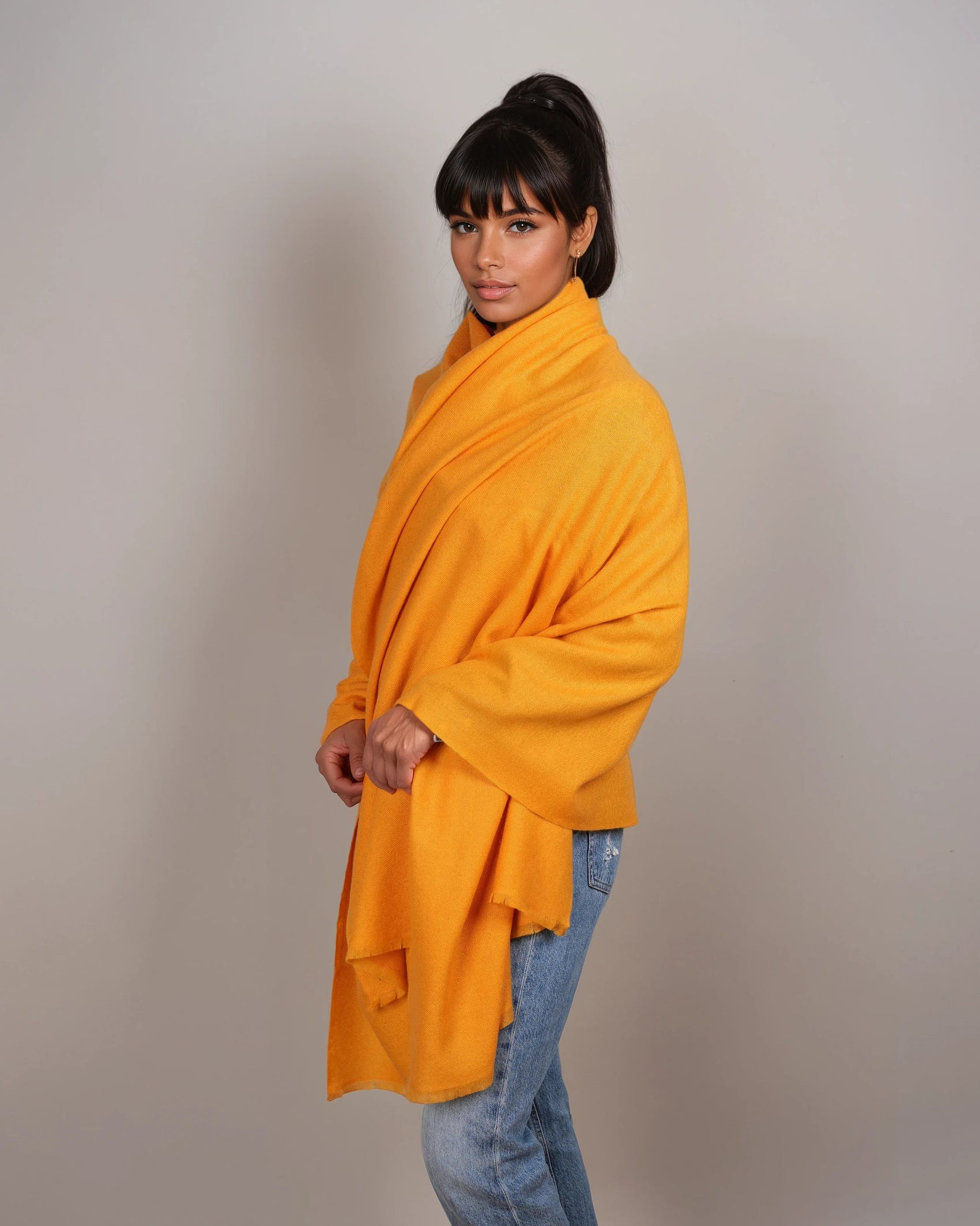 Pashmina 100% Kaschmir Stola tibetan yellow
