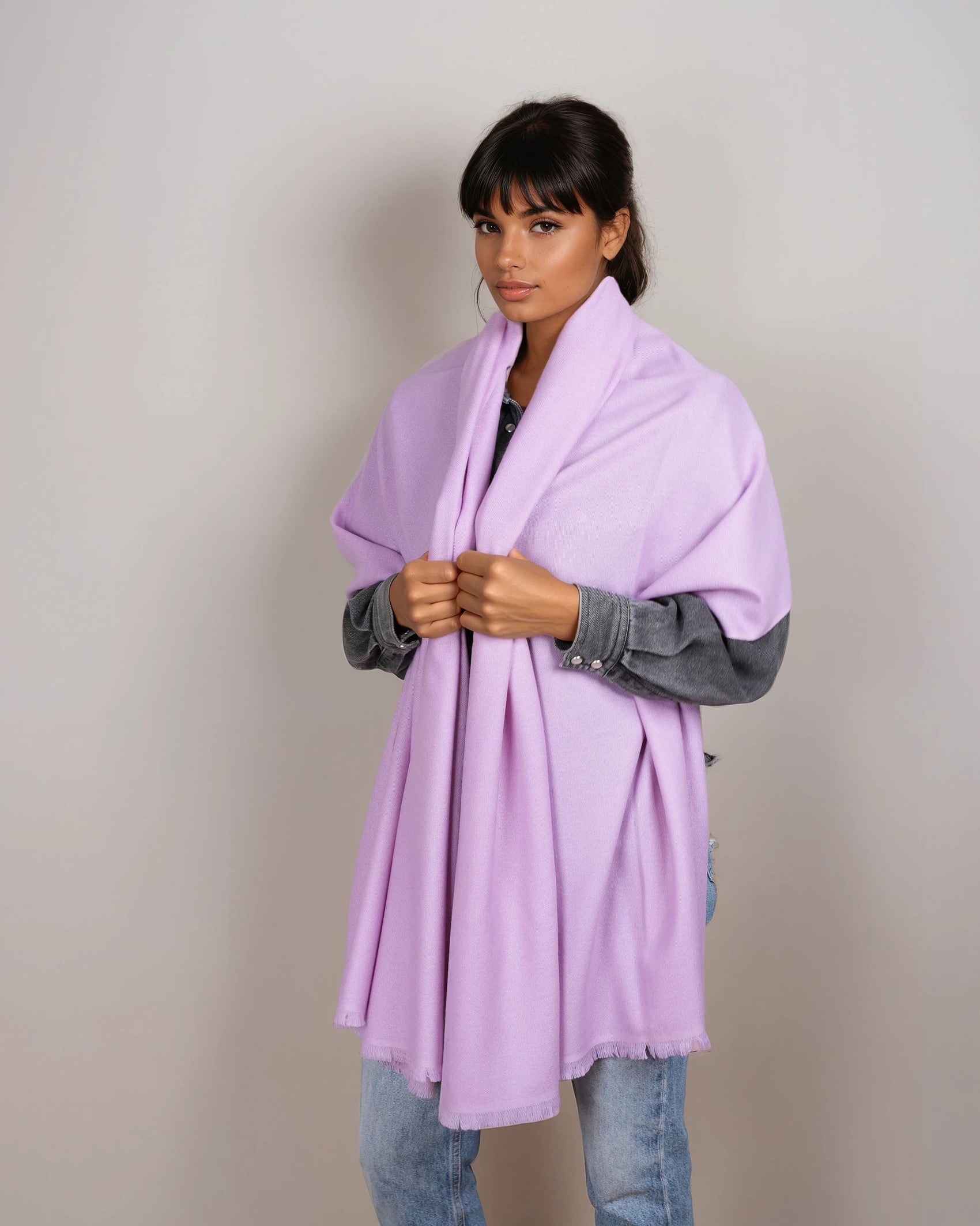 Pashmina 100% Kaschmir Stola viola