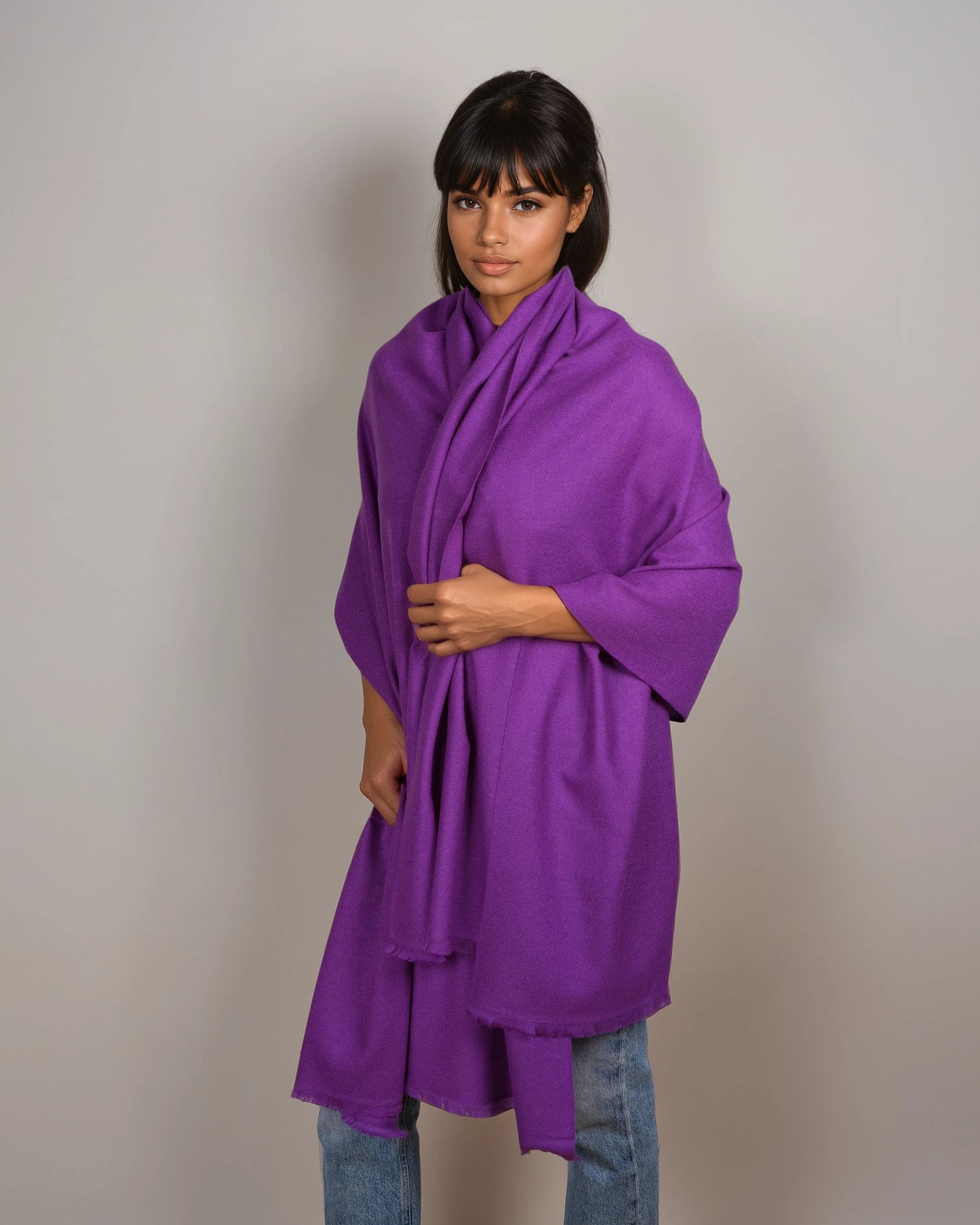 Pashmina 100% Kaschmir Stola vivid viola