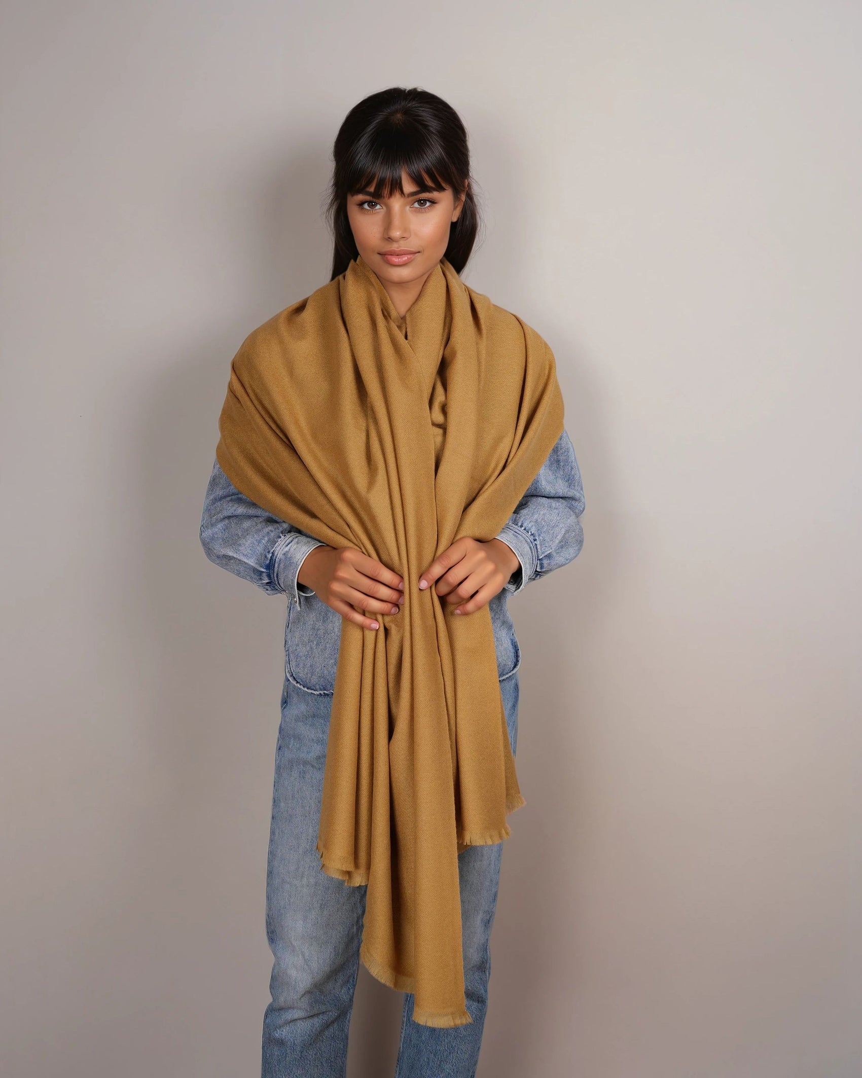 Pashmina 100% Kaschmir Stola wood thrush