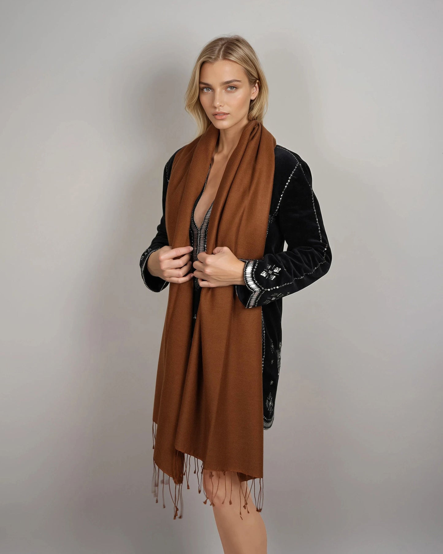 Pashmina 70% Kaschmir Classic bronze