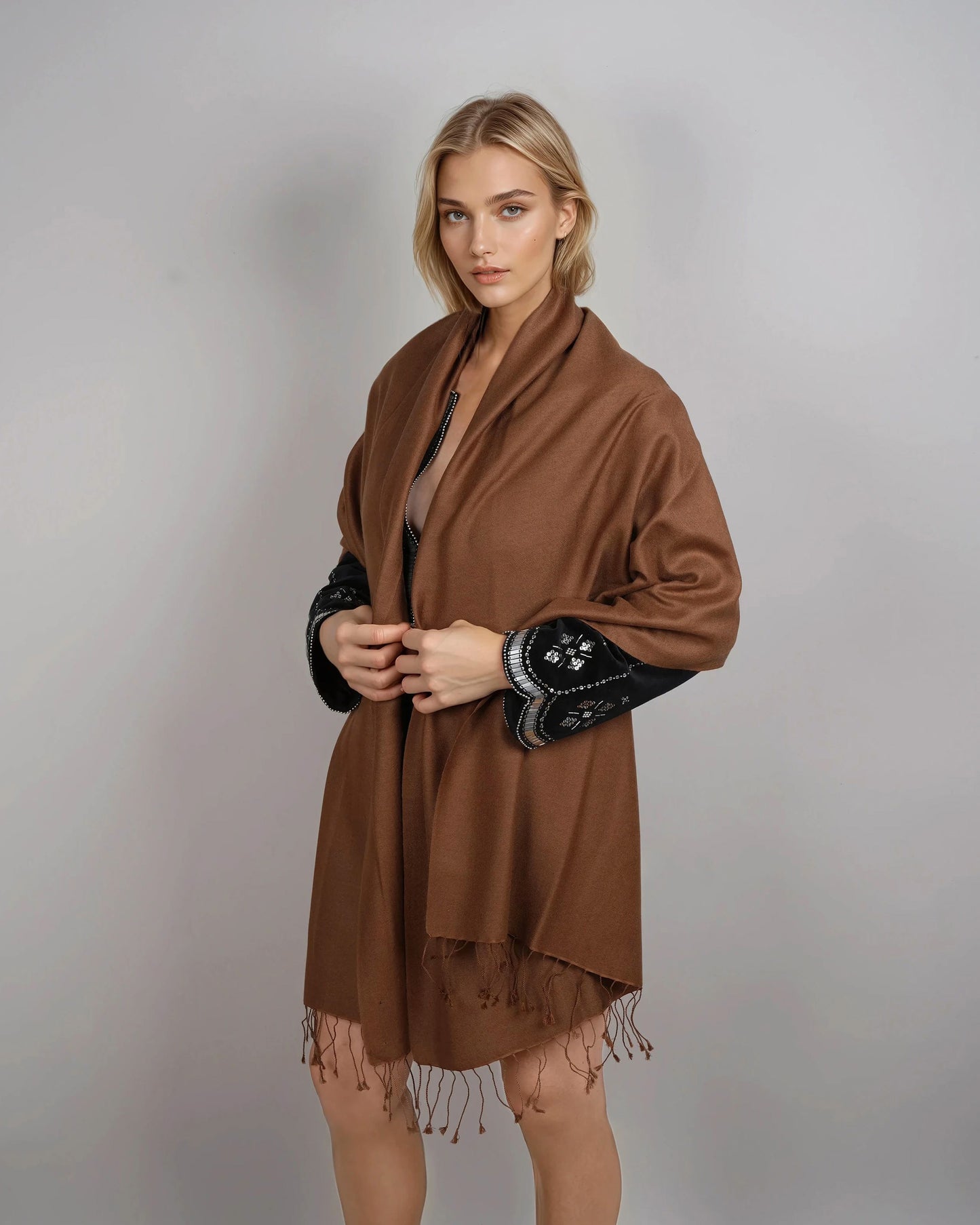 Pashmina 70% Kaschmir Classic chocolat
