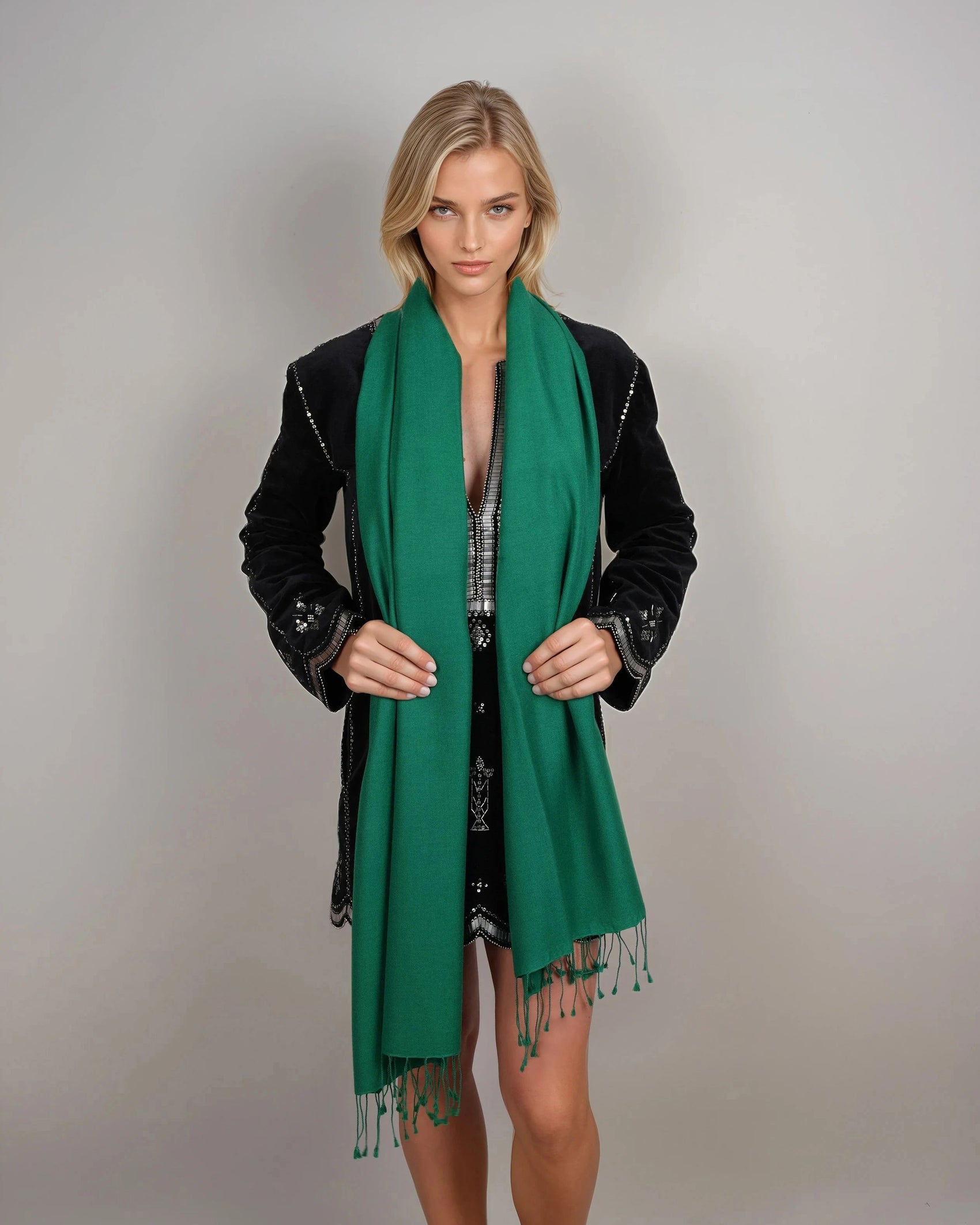 Pashmina 70% Kaschmir Classic emerald