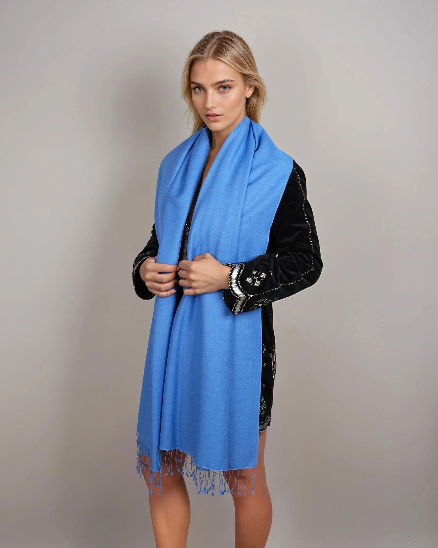 Pashmina 70% Kaschmir Classic sky blue