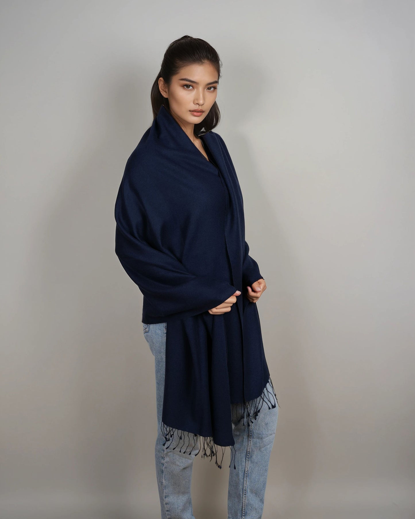 Pashmina 70% Kaschmir Stola blue nights