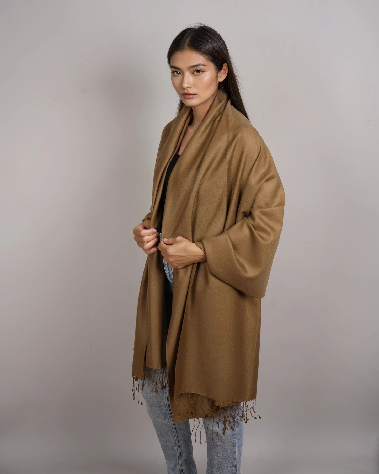Pashmina 70% Kaschmir Stola butternut olive