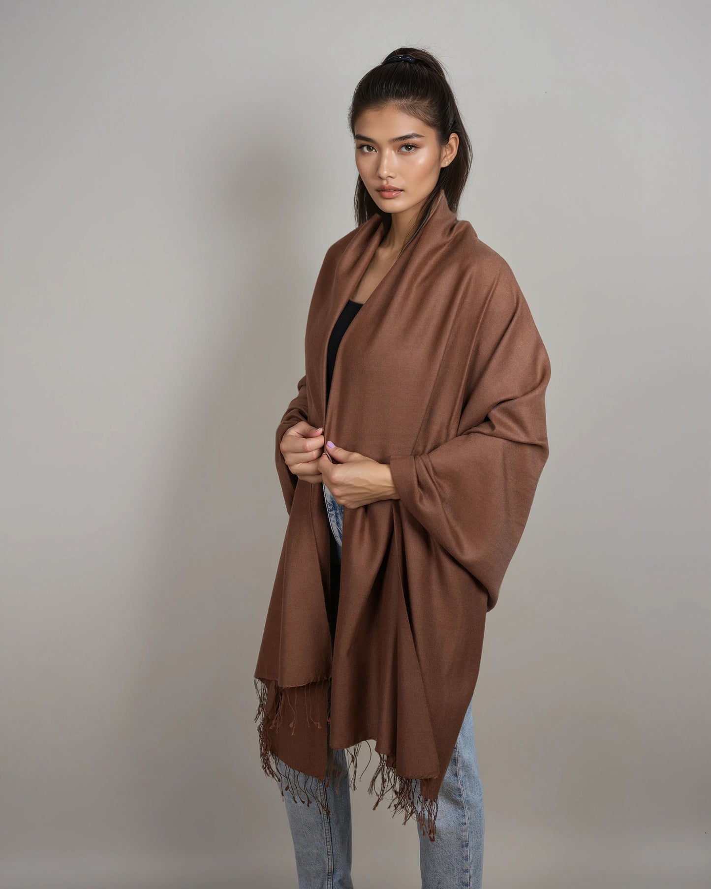 Pashmina 70% Kaschmir Stola chocolat
