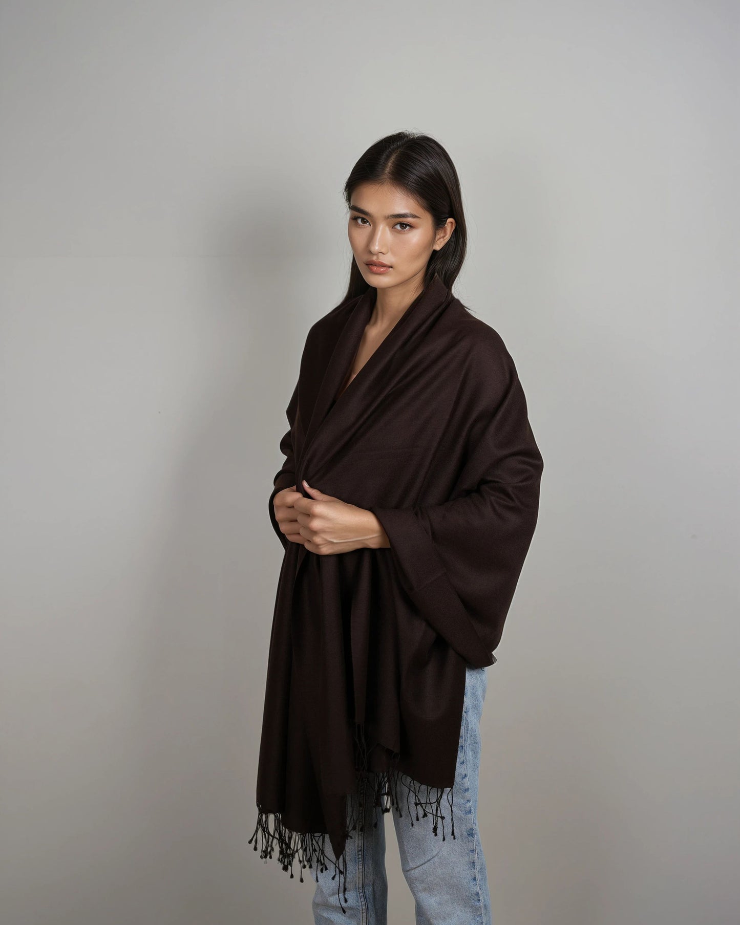 Pashmina 70% Kaschmir Stola coffee bean