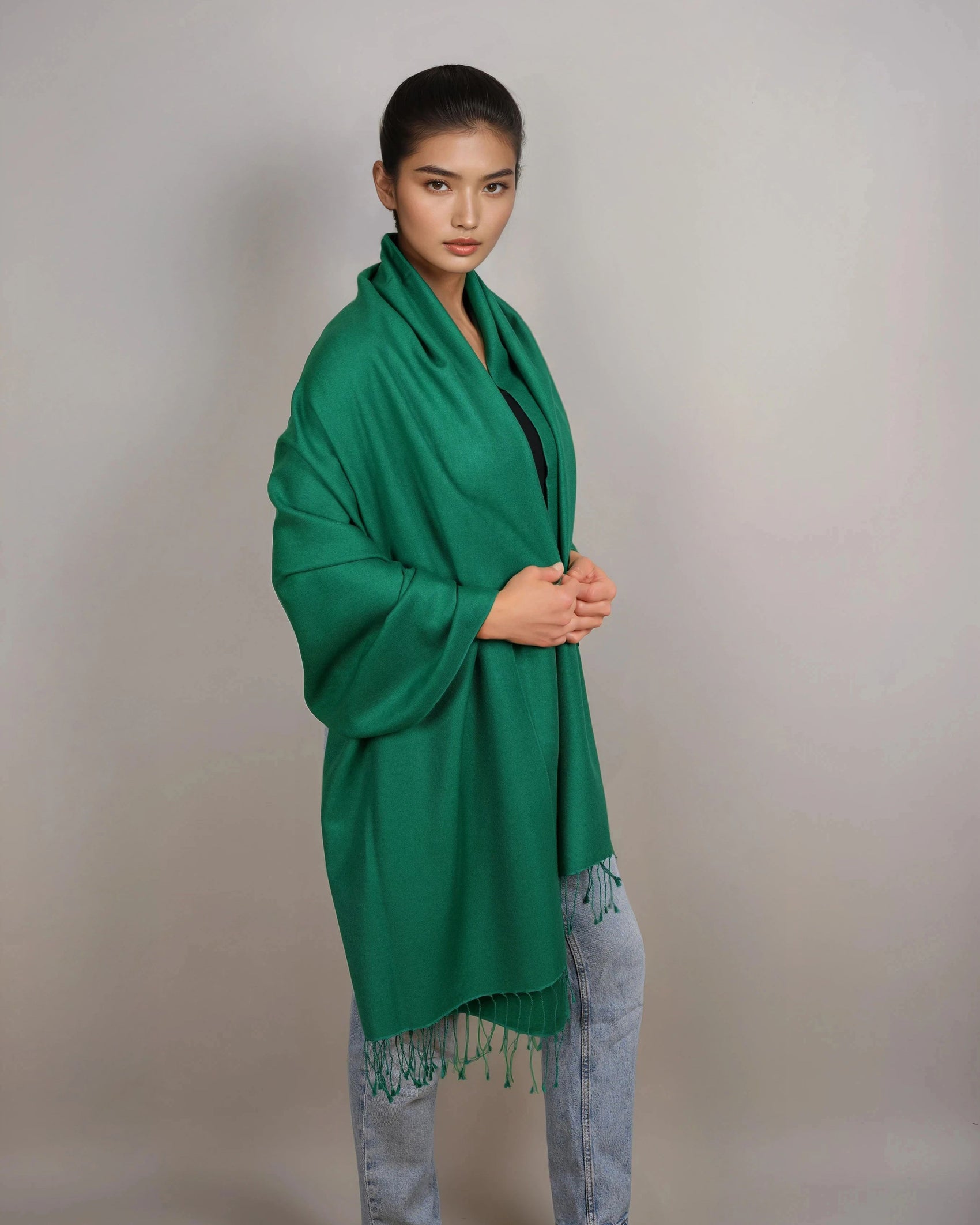 Pashmina 70% Kaschmir Stola emerald