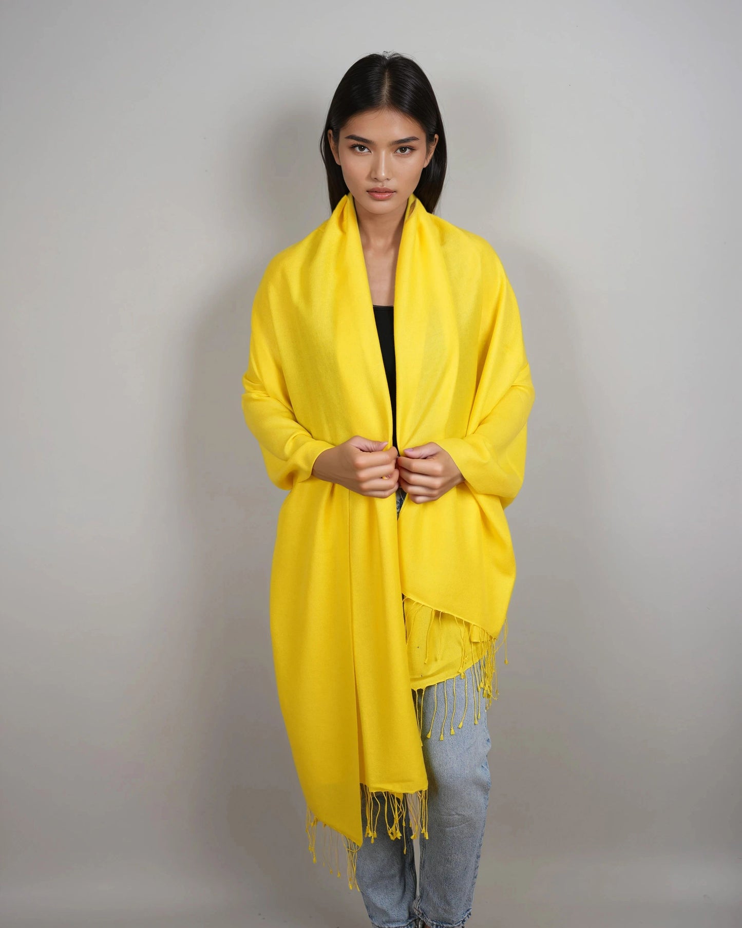Pashmina 70% Kaschmir Stola giallo