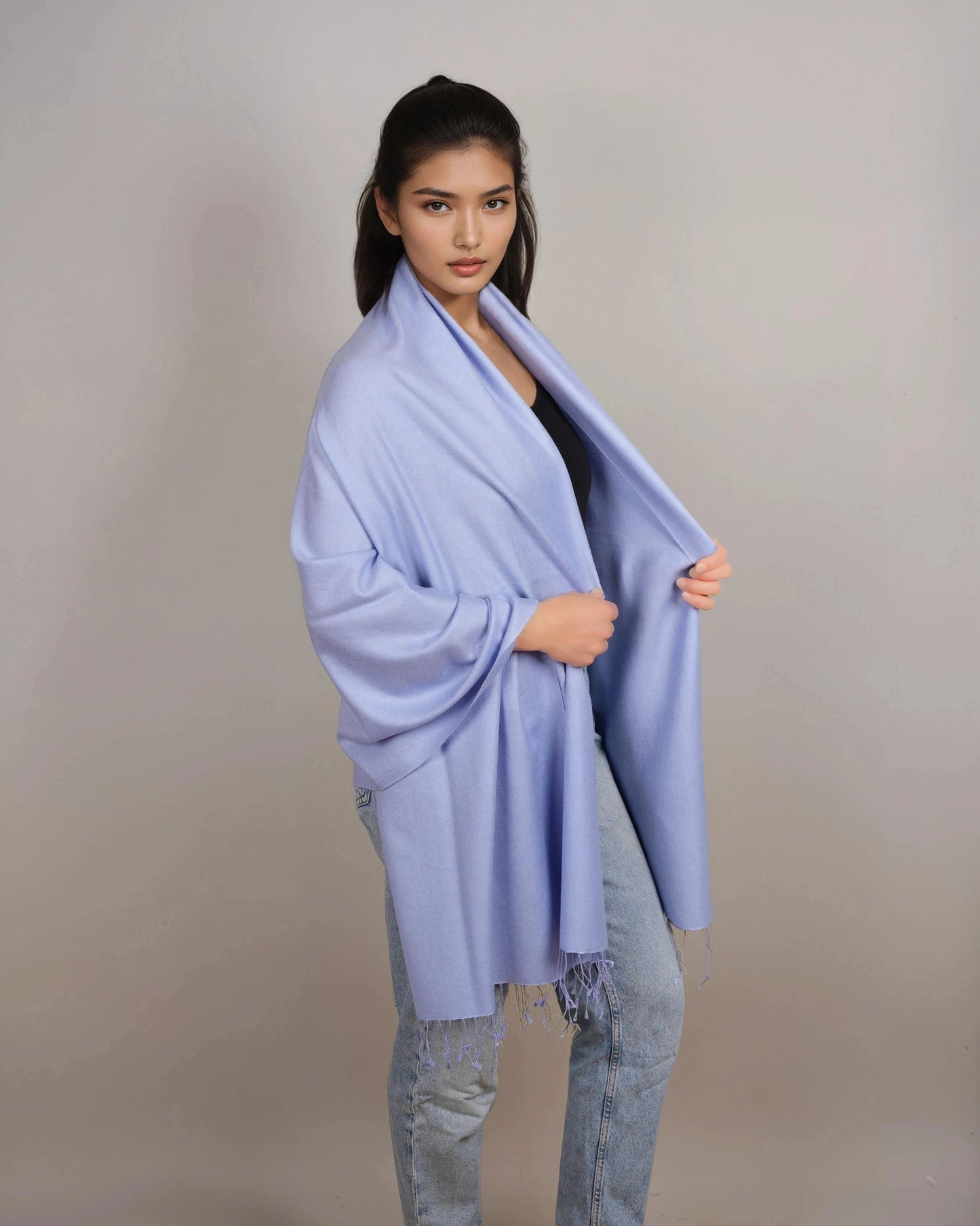 Pashmina 70% Kaschmir Stola lavender